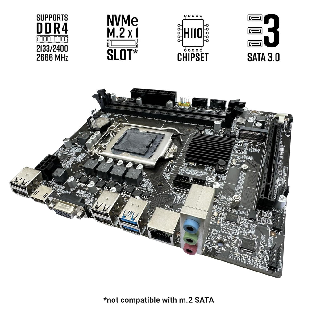 Assembled Desktop CPU with Core i5-7400 Quad Core 3.0Ghz (I5-7th Generation CPU) || 16GB RAM || 500GB SSD II WiFi II USB 3.0 II Ethernet II Win 11 & MSO II Full Metal