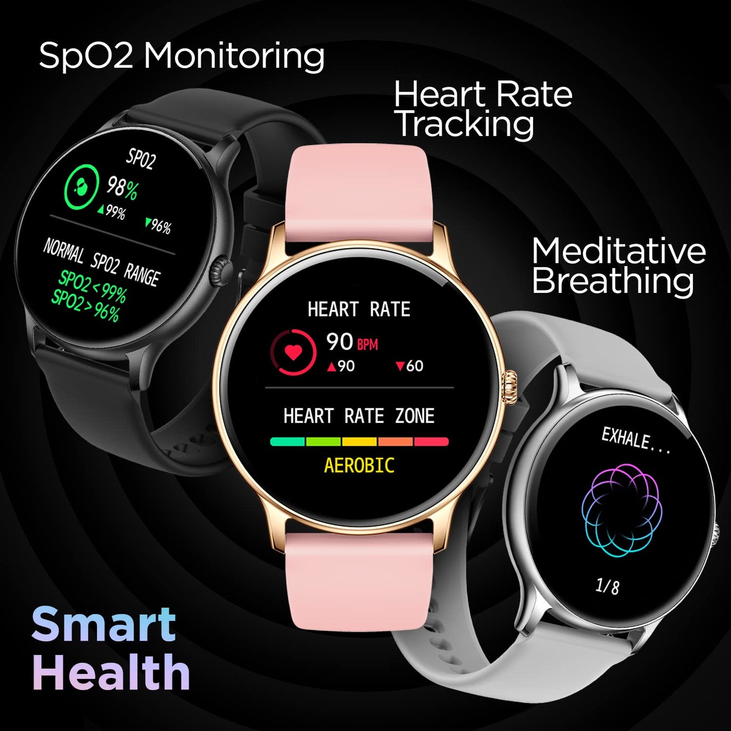 Fire-Boltt Phoenix Smart Watch with Bluetooth Calling 1.38,120+ Sports Modes, 240 * 240 PX High Res with SpO2, Heart Rate Monitoring & IP67 Rating (Black)