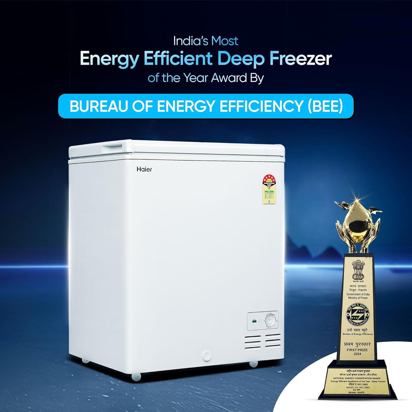 Haier HFC-175SM5, 5 Star Rating Single Door Convertible Deep Freezer, Inside Metal Liner with Deo Fresh and 4 Years Comprehensive Warranty (White)