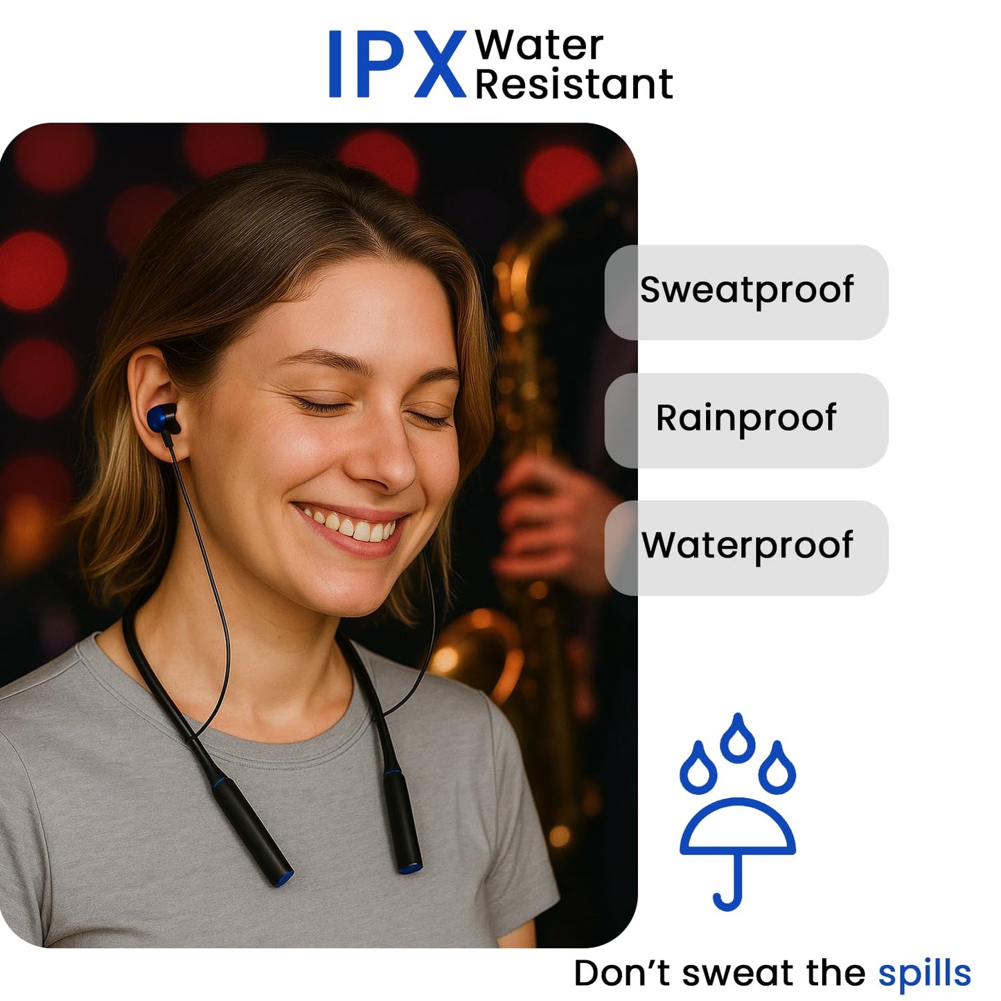 InEar MJ-Beat Bluetooth Wireless Neckband Earphones with Mic – Active Noise Cancellation, 24-Hour Music Playback, Type-C Fast Charging, Magnetic Earbuds, Lightweight Design, HD Sound | Red