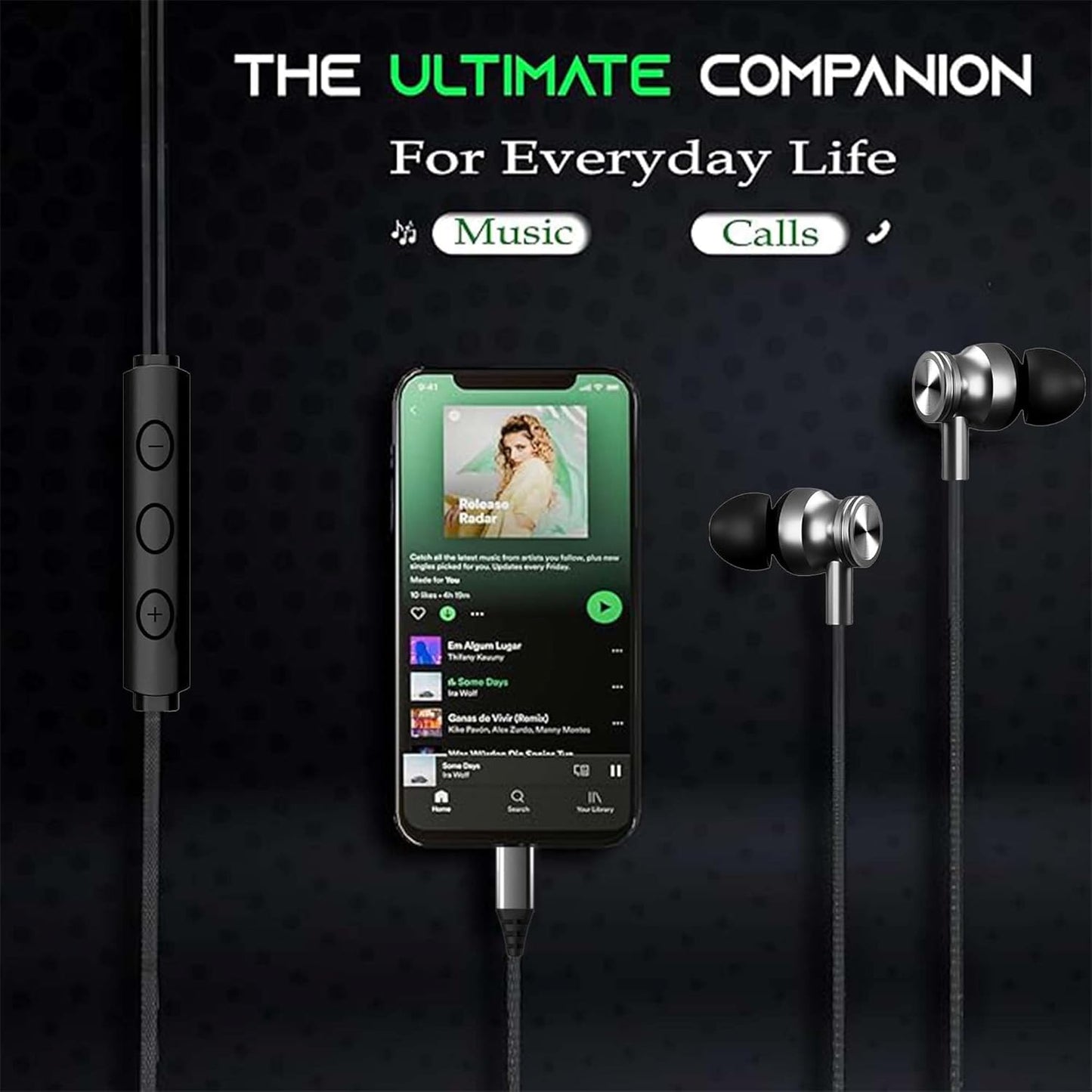 Kratos Tune V4 C Type Earphones Wired, 13mm Bass Drivers Earphone, Inline Control Type c Headphones with Mic, Sweat Resistant, Comfort Fit Type c Earphone with Volume Control,Metallic c pin Earphones