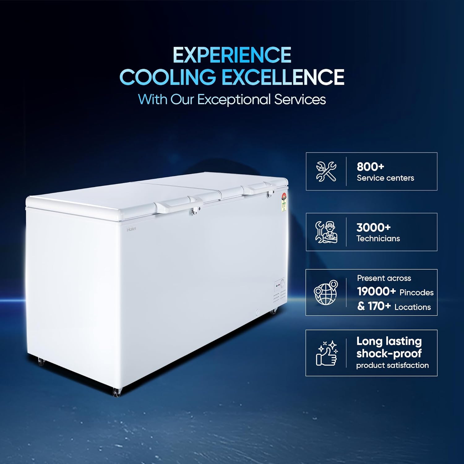 Haier HFC-588M5, 5-Star Rating, Double Door Convertible Deep Freezer, 5-Side Freezing, Dual Condenser, Inside Metal Liner & BEE Recognized Most Energy-Efficient Freezer (White)