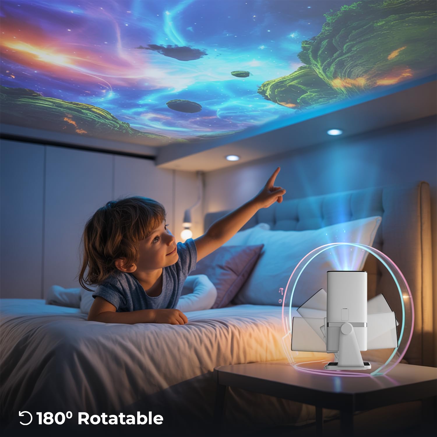 WZATCO Yuva Go Plus, Full HD 1080p Native, Android 13.0 Smart Home Projector 4k Ultra HD, Rotatable Design, Auto & 4D Keystone with Netflix, Prime etc, WiFi 6 & BT, Screen Mirroring, ARC, White