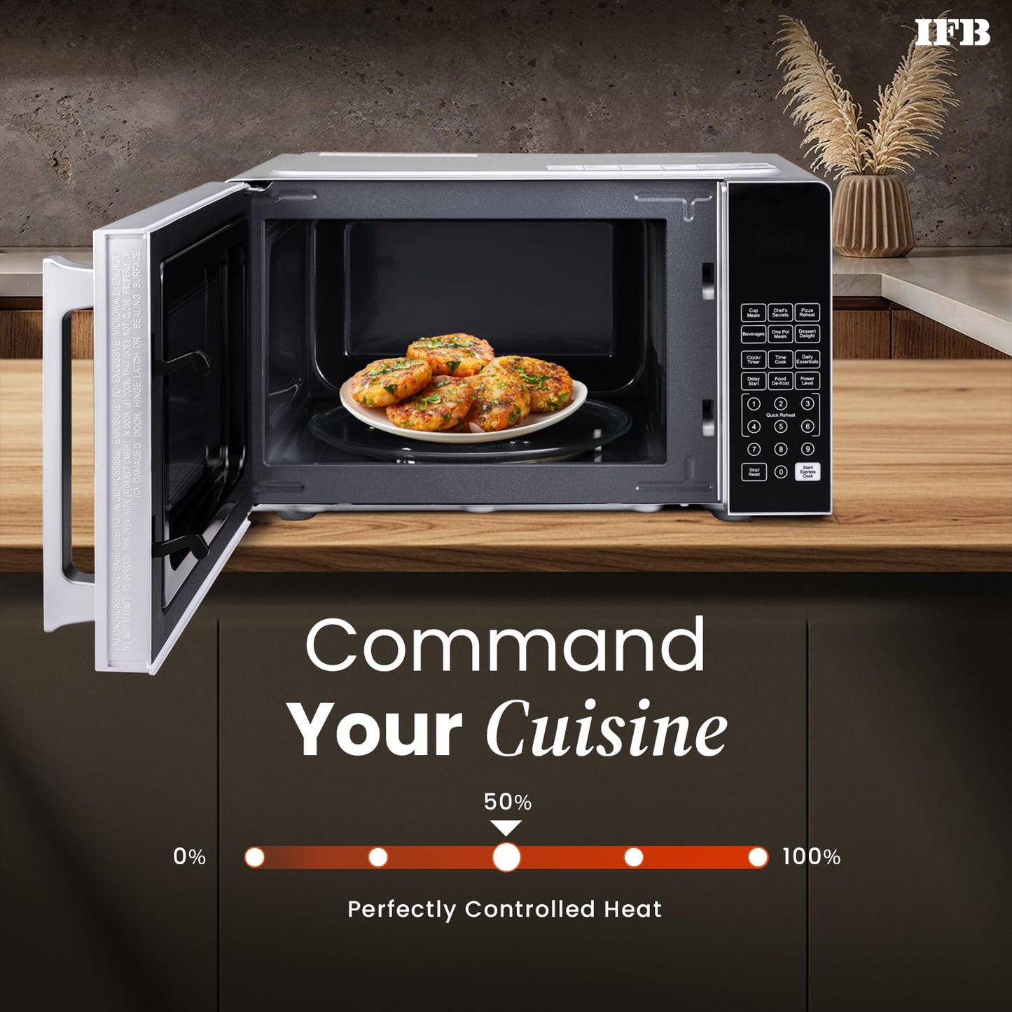 IFB 24L Solo Microwave Oven (24PM2S, Multi Stage Cooking with 69 Indian & Continental Auto Cook Menus, Child-lock Protection, Deodorize function, Delay Start & Power Save, black)