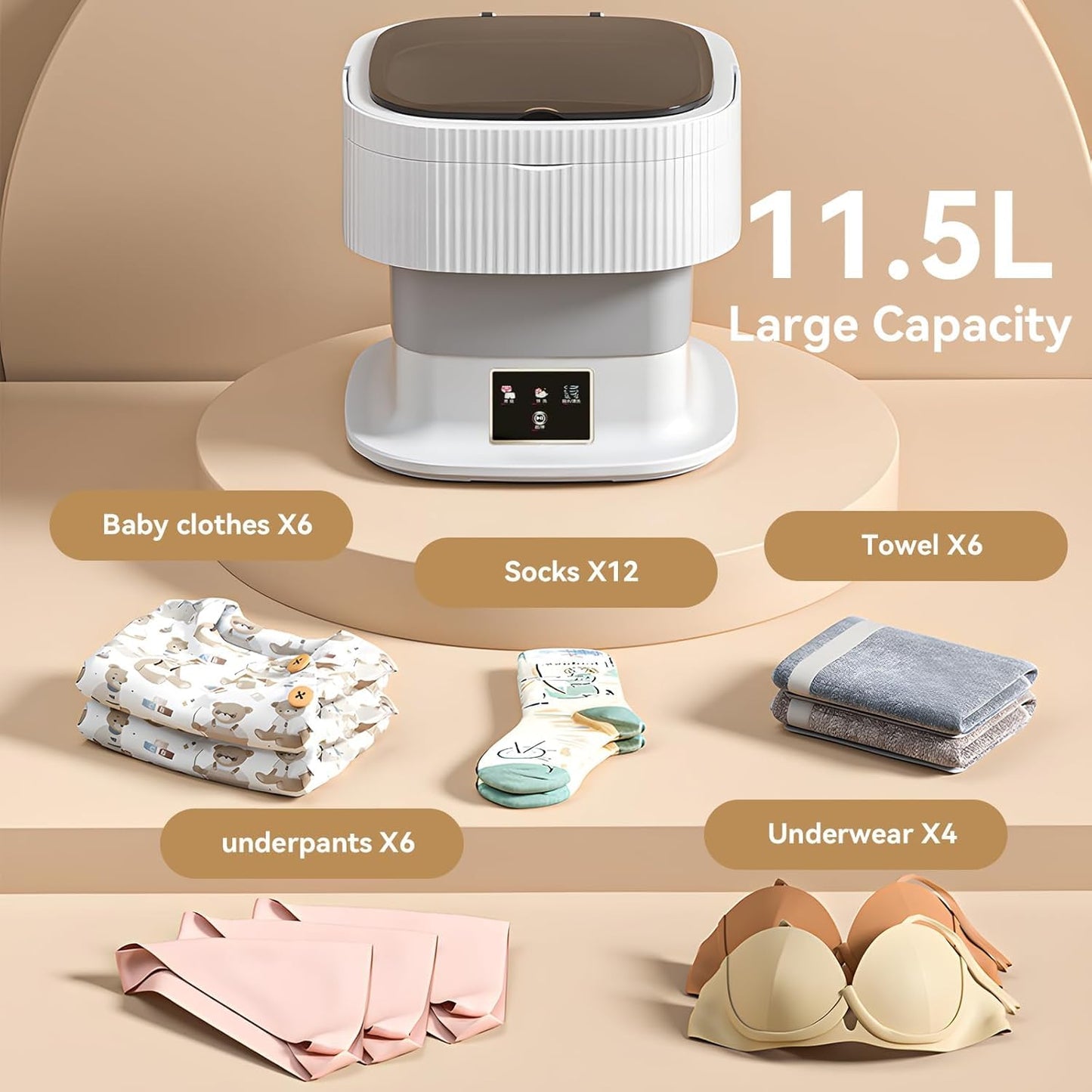 Welko Semi Automatic Folding 2kg Top Loading Mini Washing Machine with Cloth Dryer Deep Cleaning for Underwear Washing Machine Clothes Washer Home