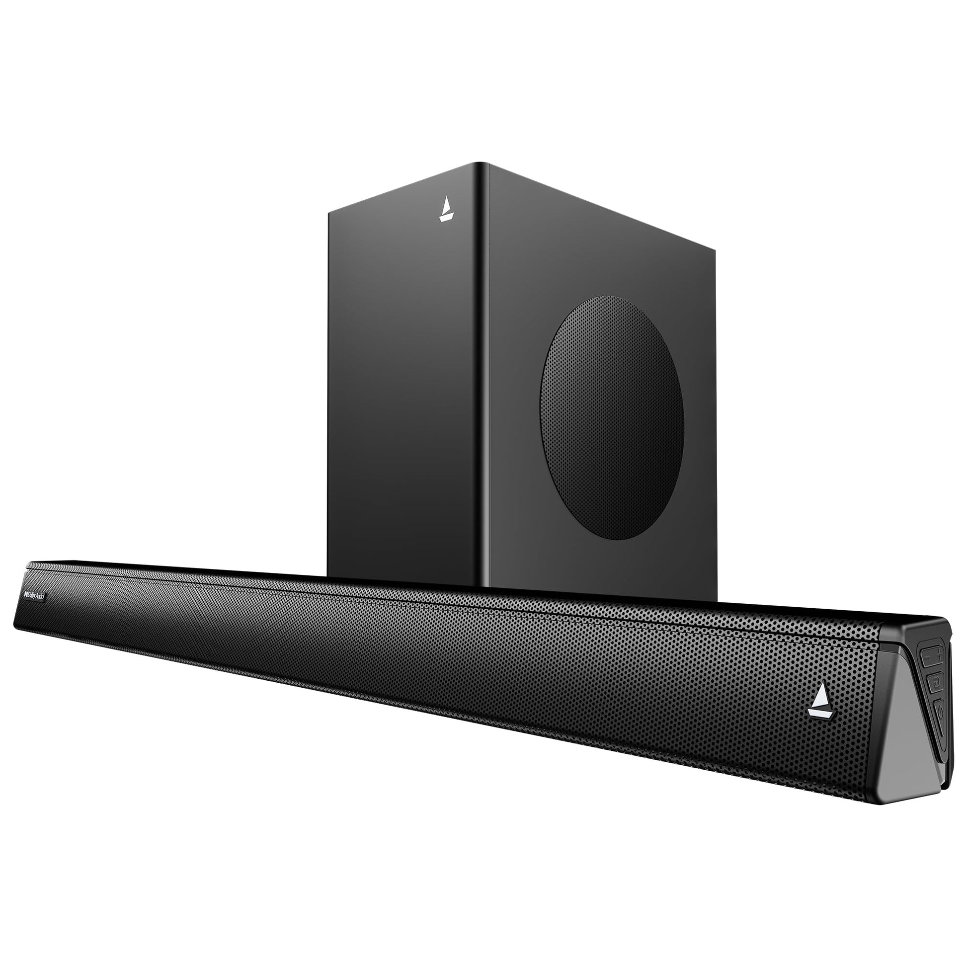 boAt Aavante Prime 5.1 5000DA (2025 Launch), Dolby Atmos, 500W, 5.1CH w/Wired Subwoofer & Wired Satellites, Multi Compatibility, Bluetooth Sound bar, Home Theatre Soundbar Speaker(Premium Black)