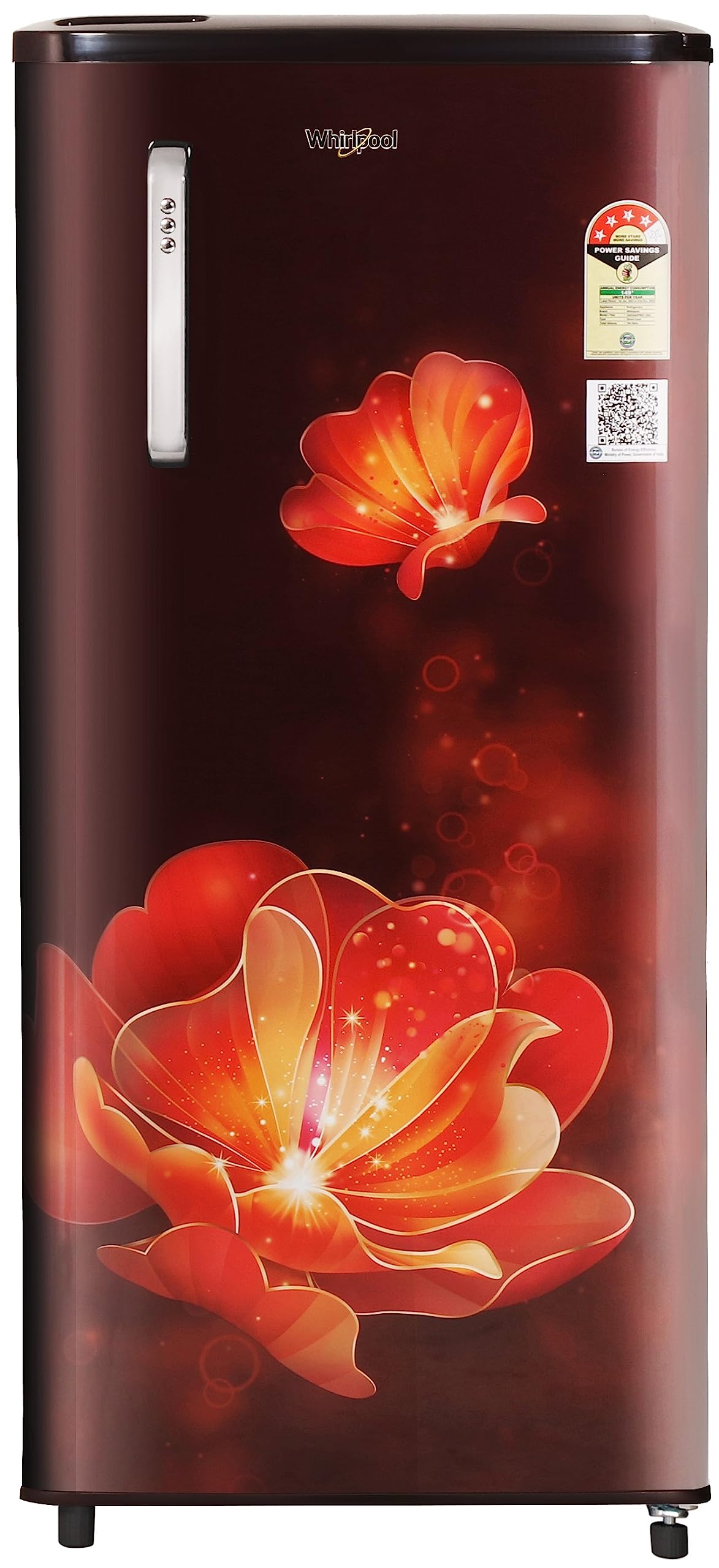 Whirlpool 184 L 4 Star Inverter Direct-Cool Single Door Refrigerator (205 WDE ROY 4S Inv WINE RADIANCE-Z, Base Stand with Drawer, 2023 Model)