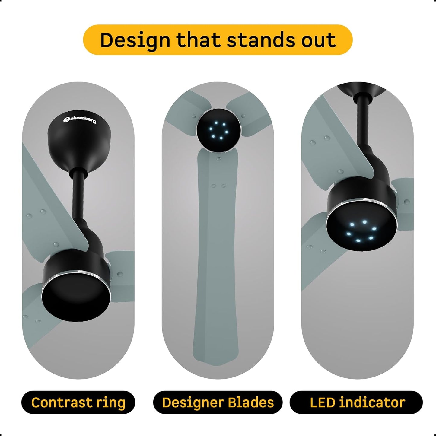 atomberg Renesa Halo Smart Alexa Enabled 1200mm BLDC Ceiling Fan with Remote | 5 star | High Air Delivery | Low noise | LED Speed Indicator | Sleek Design | | 3 Year Warranty| Misty Teal