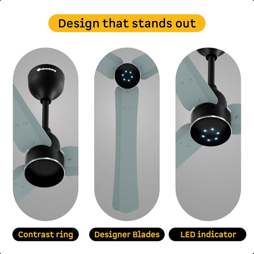 atomberg Renesa Halo Smart Alexa Enabled 1200mm BLDC Ceiling Fan with Remote | 5 star | High Air Delivery | Low noise | LED Speed Indicator | Sleek Design | | 3 Year Warranty| Misty Teal