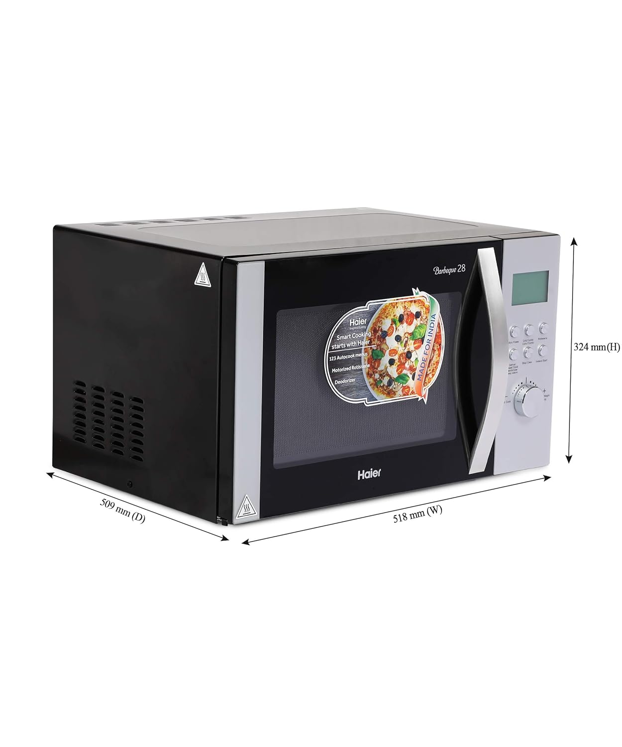Haier HIL2801RBSJ 28L Convection Microwave Oven (Black, Rotisserie Function)