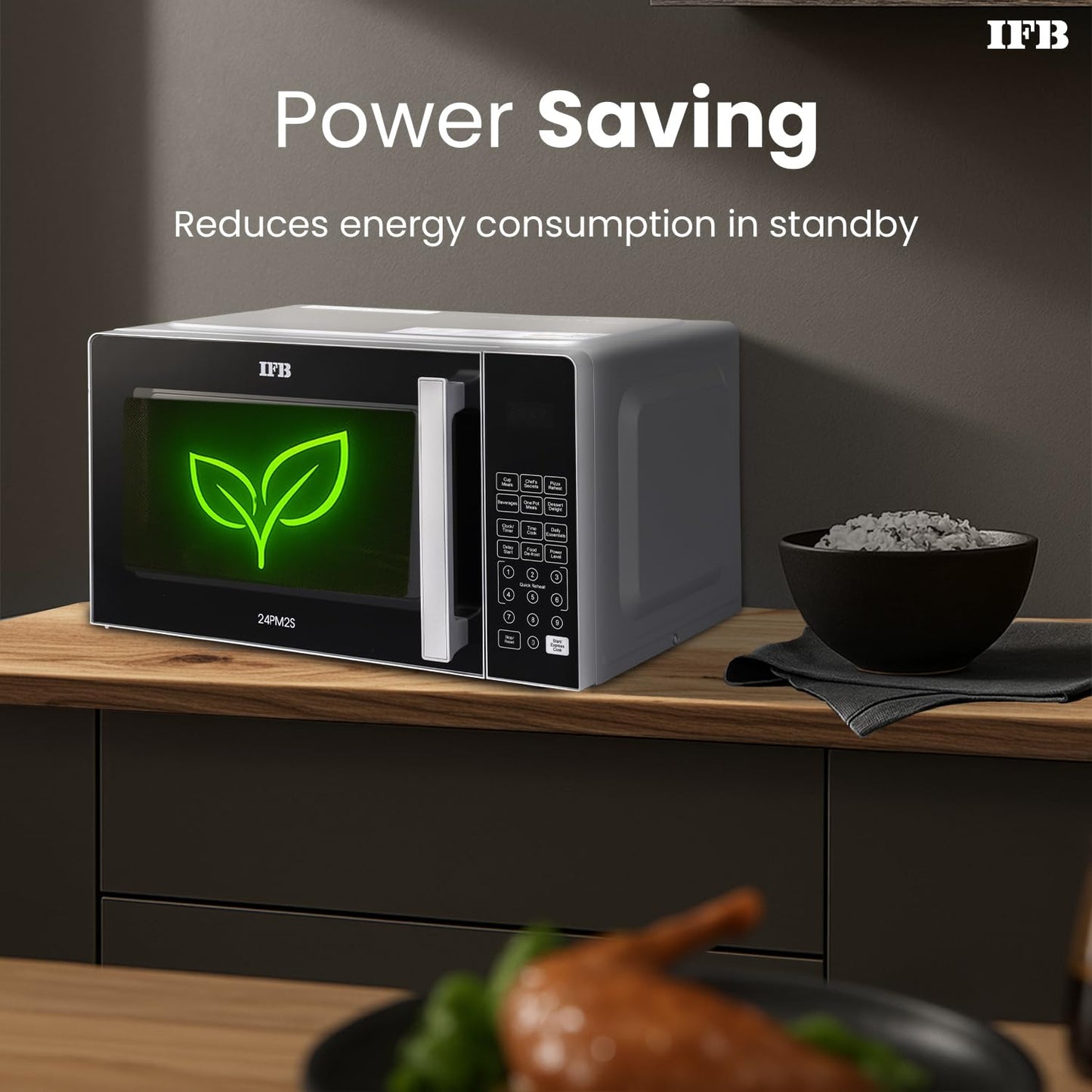 IFB 24L Solo Microwave Oven (24PM2S, Multi Stage Cooking with 69 Indian & Continental Auto Cook Menus, Child-lock Protection, Deodorize function, Delay Start & Power Save, black)