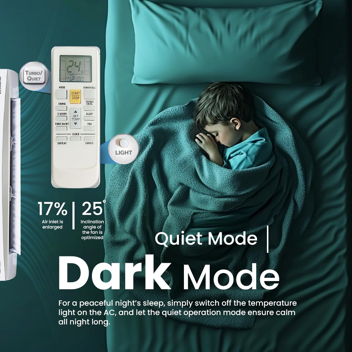 Haier 2.4 Ton 3 Star HEXA Inverter Split AC (7980 Watts, Copper, Super Heavy Duty, 7 in 1 Convertible, HD Filter, Cools at 60°C, 20 Mtrs Air Throw - HSU80SHD-AOW3BN-INV,White)