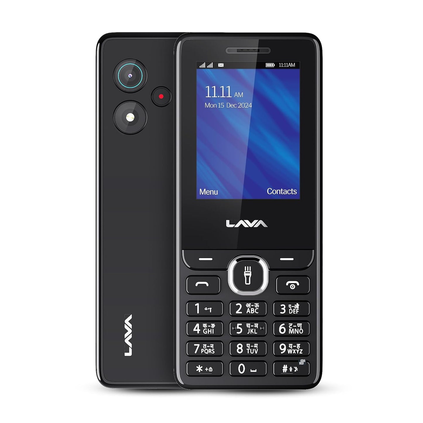 Lava A5 (2025) Dual SIM Keypad Mobile with 2.4'' Big Display | UPI Support, 1200mAh Battery | BOL Feature | Camera | Auto Call Recording | Glass Finish | and 7 Regional Languages - Black