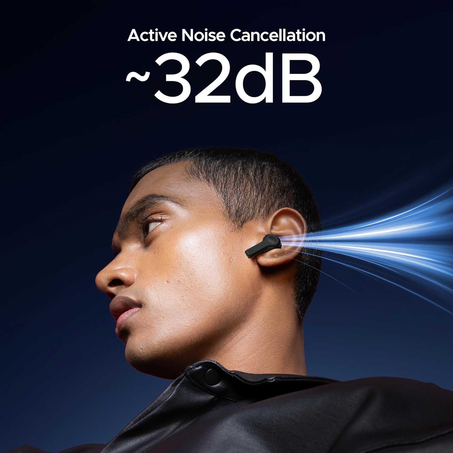 boAt Nirvana Space, 360º Spatial Audio, Active Noise Cancellation (~32dB), 100Hrs Battery,4Mics ENx, Fast Charge, v5.3 Bluetooth Earbuds, TWS Ear Buds Wireless Earphones with mic (Cosmic Black)