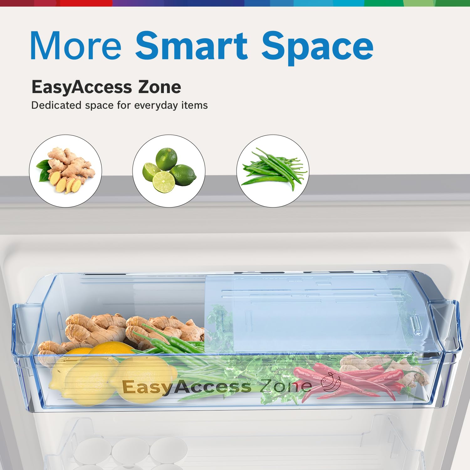 Bosch 187L, 4 Star, Single Door Refrigerator with Industry's largest base drawer, vegetable box* & Beverage space (CST18B34PI, Feather blue) 18 Hr Cooling Retention, 2.5x Cooling, inverter compressor