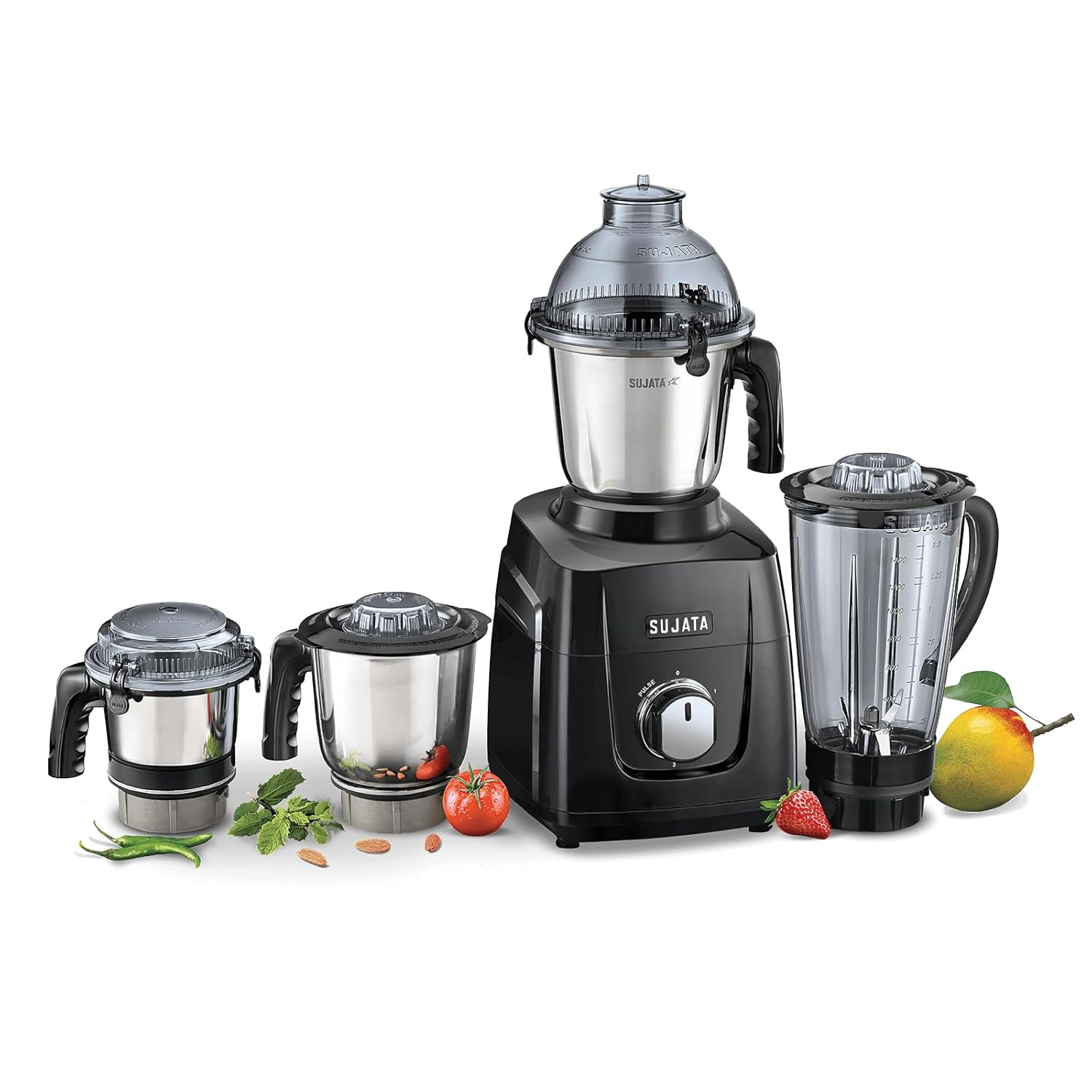 Sujata MG03 Mixer Grinder | The New Generation Mixer Grinder | Powerful and Versatile Kitchen Appliance | 1000 Watts Motor | 4 Stainless Steel Jars