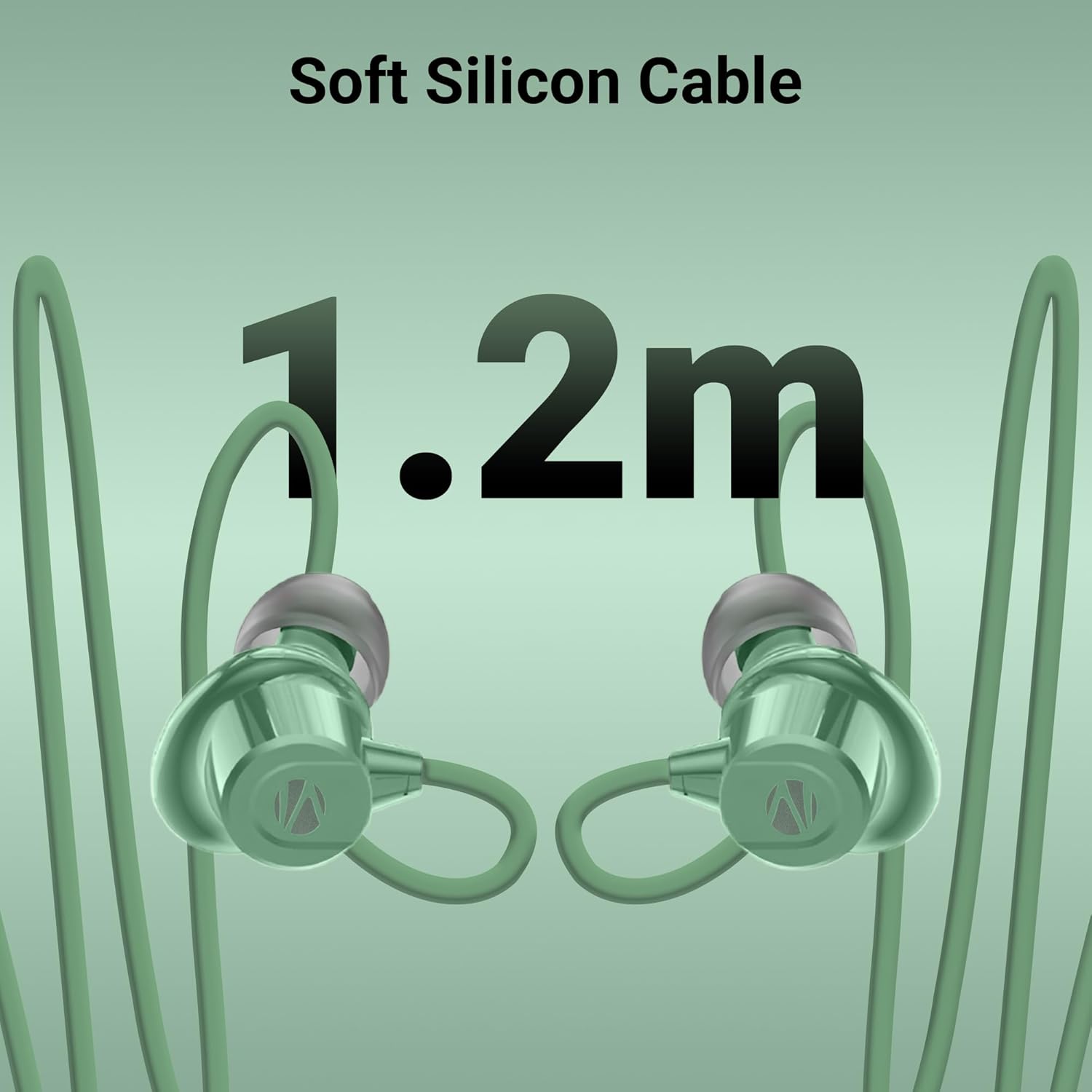 ZEBRONICS Buds 50, 3.5mm, in-Ear, Wired Earphones, in-Line MIC, 10mm Neodymium Bass Drivers, 1.2m Soft Silicon Cable, Magnetic Earbuds, Compatible with Mobile | Tablet | Laptop (Green)