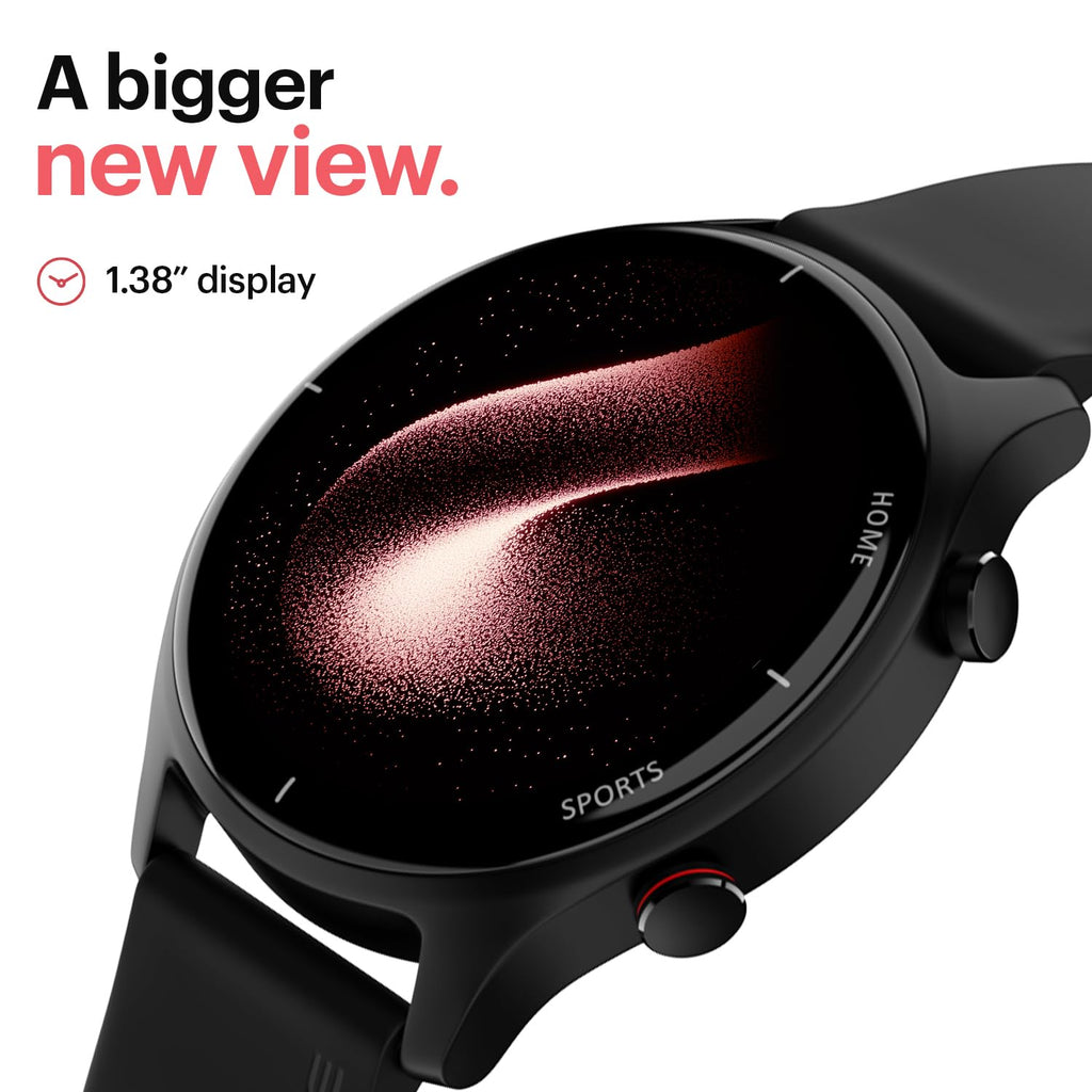 Noise Twist Round dial Smart Watch with Bluetooth Calling, 1.38" TFT Display, up-to 7 Days Battery, 100+ Watch Faces, IP68, Heart Rate Monitor, Sleep Tracking (Jet Black)