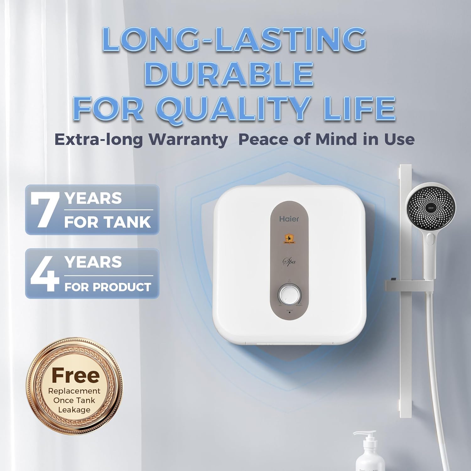 Haier (ES25V-EC-S1) Electric Storage 25 Litre Vertical Shock Proof, ABS Body, anti corrosion UMC tank,(White),BPS technology, Super Fast heating, Warranty-7 Years