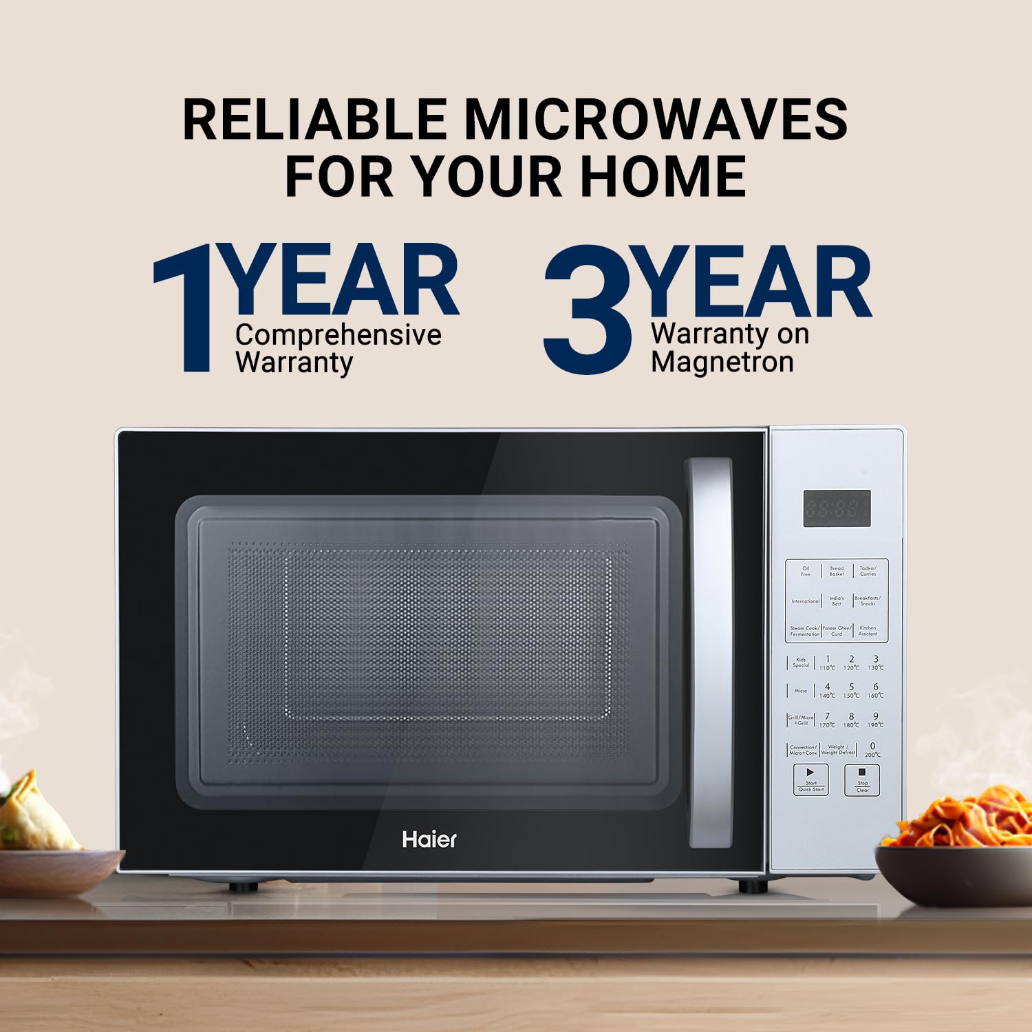 Haier 22L Convection Microwave Oven with KIDS Special Recipes (HIL2201CSSH,Silver)