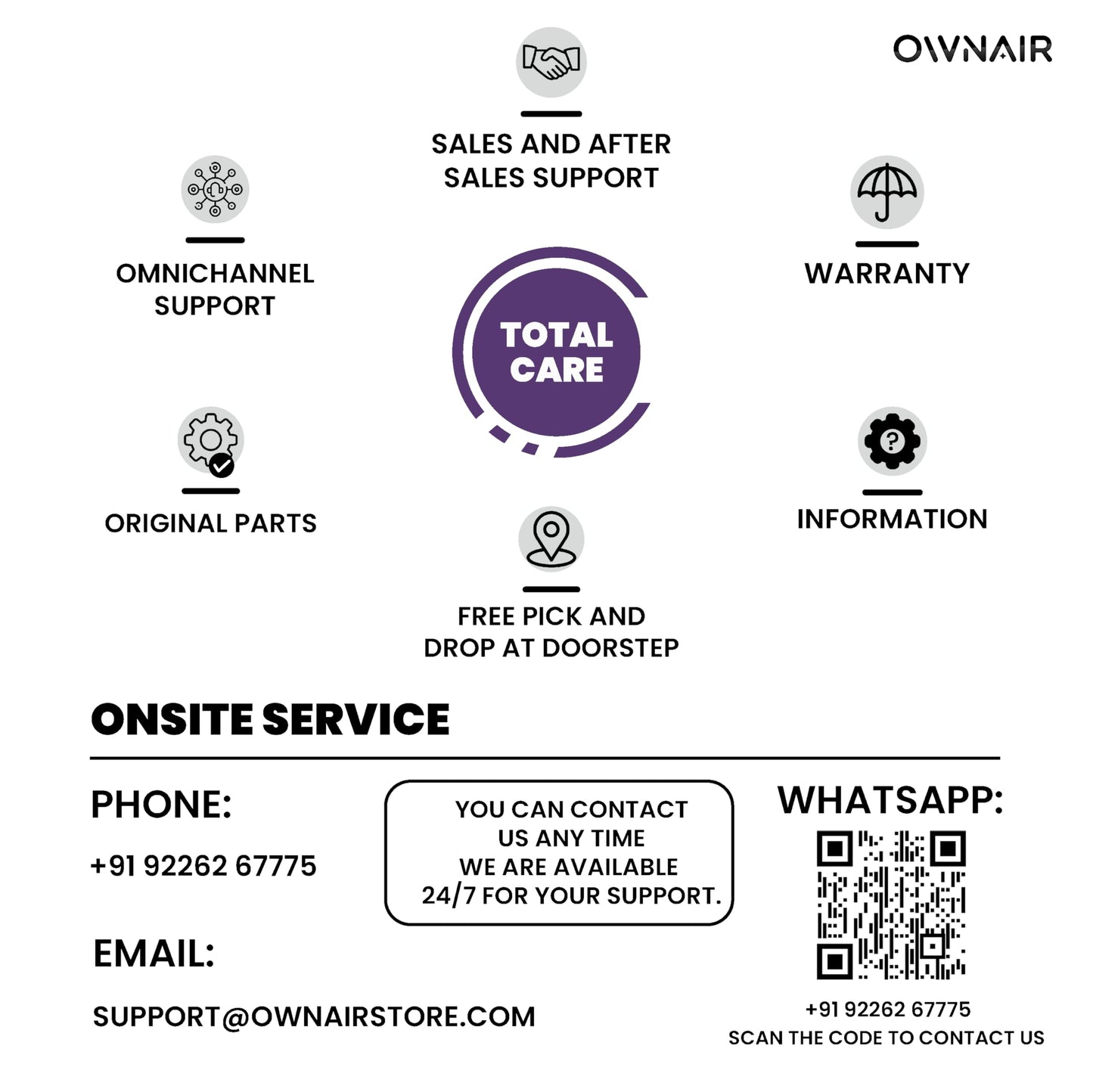 OWNAIR Handheld Garment Steamer for clothes, steam iron press, easy vertical horizontal steaming, steamer for ironing clothes, 24g/min high steam 1800 Watt, 110 ml, 15-sec Fast Heat