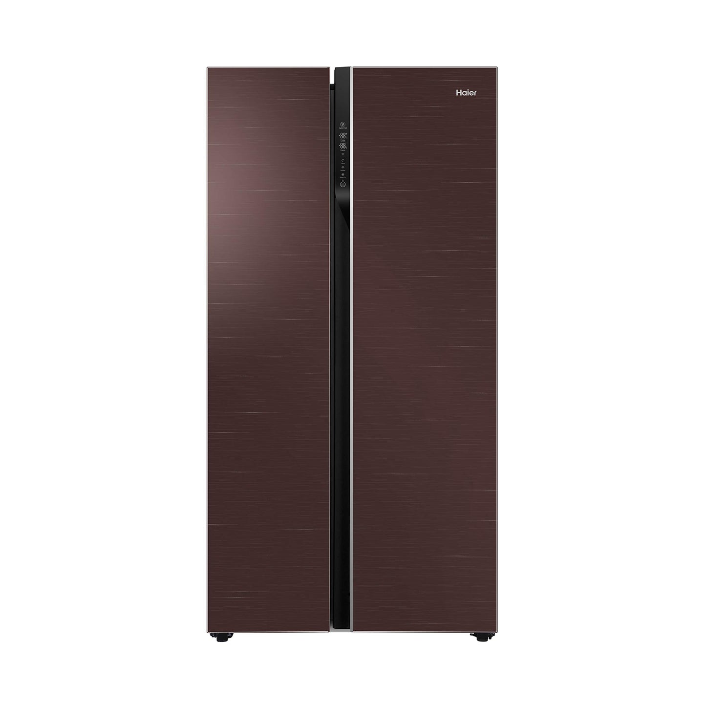 Haier 602L 3Star 2 Door Premium Glass Door Side by Side Frost Free Refrigerator|Convertible|Smart Sense AI|Expert Inverter|Digital Display Panel|Deo Fresh Technology (HRS-682KGU1, Black Glass)