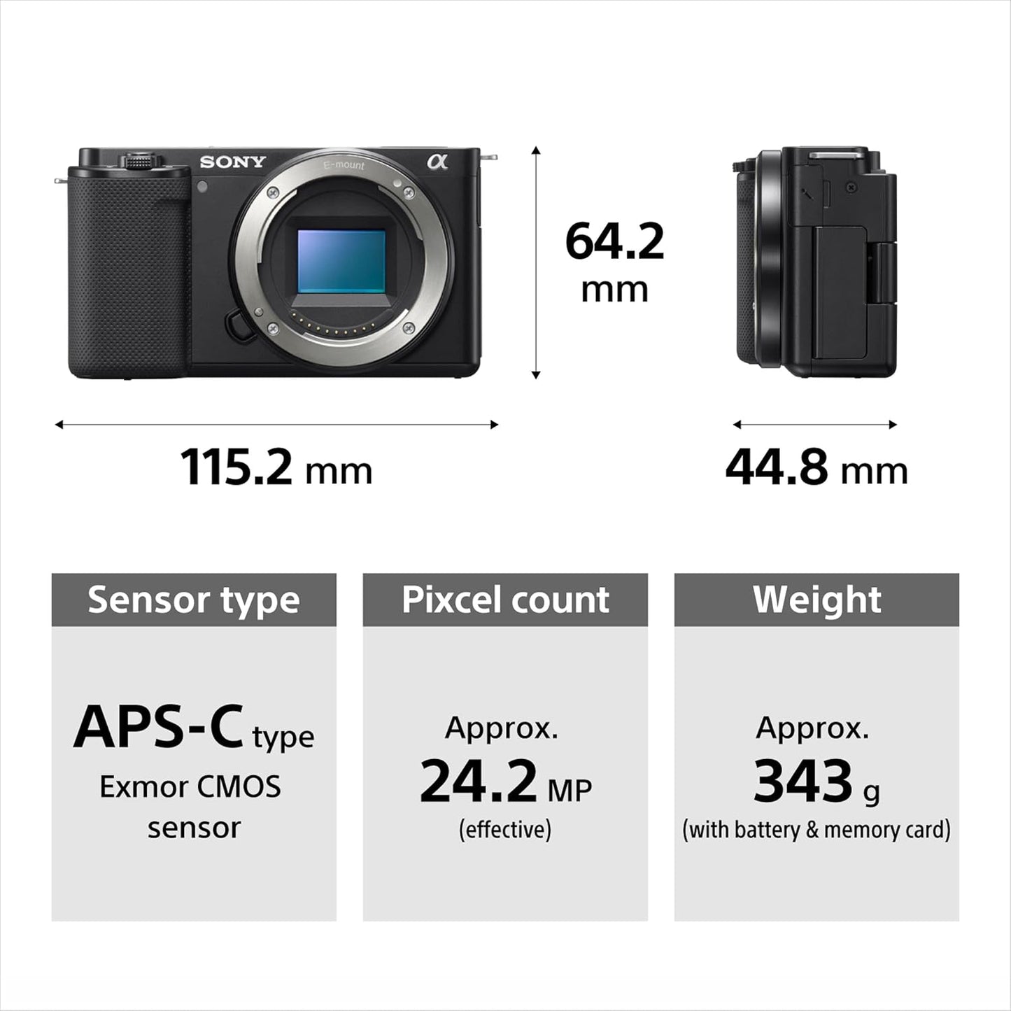 Sony Alpha ZV-E10L 24.2 Mega Pixel Interchangeable-Lens Mirrorless vlog Camera with 16-50 mm Lens, Made for Creators | APS-C Sensor | Advanced Autofocus | Clear Audio & 4K Movie Recording - Black