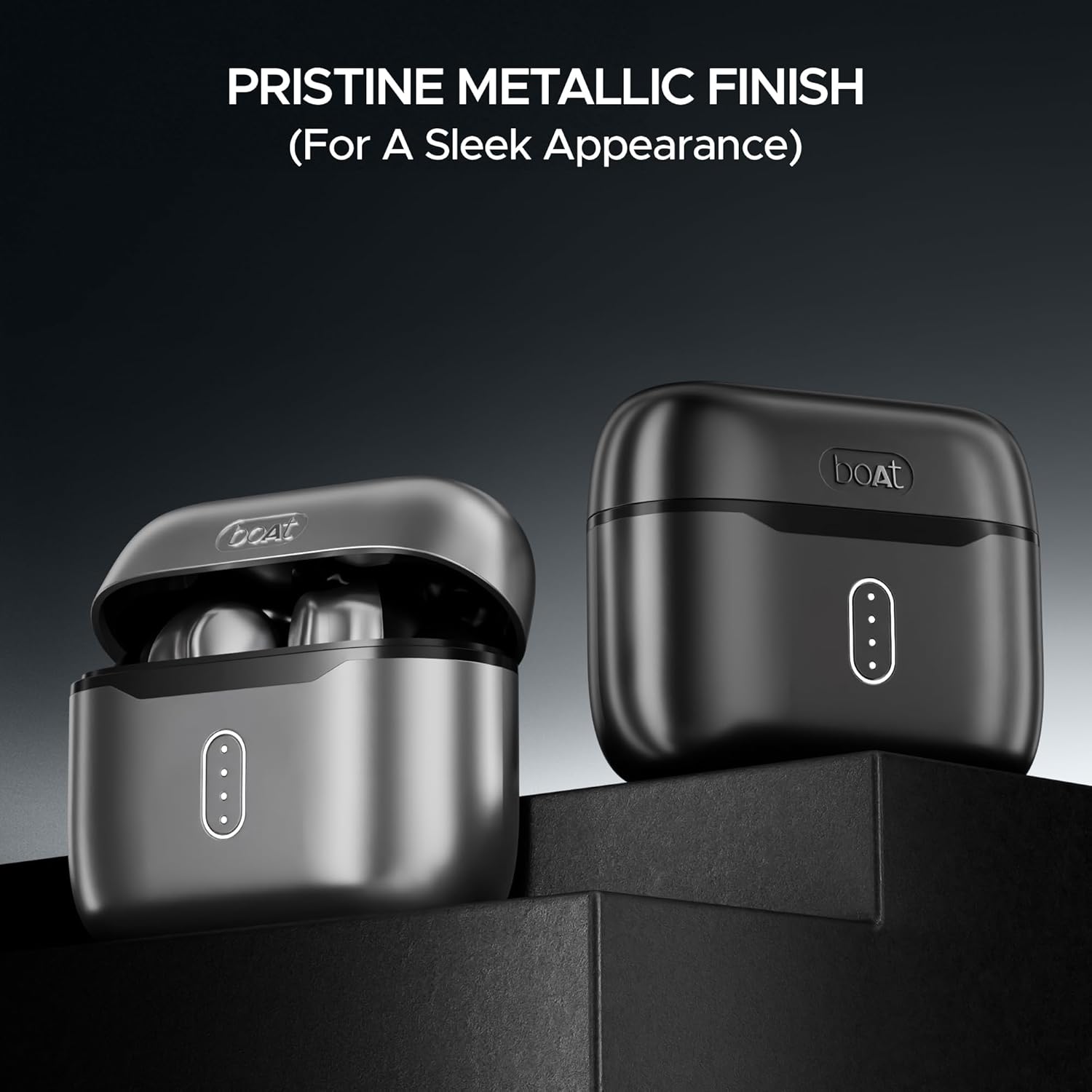 boAt Airdopes 141 Pro Buds, 13mm Drivers, Metallic Finish, 60HRS Battery, 4Mics ENx, Fast Charge, IPX5, v5.3 Bluetooth TWS in Ear Earbuds Wireless Earphones with mic (Obsidian Black)