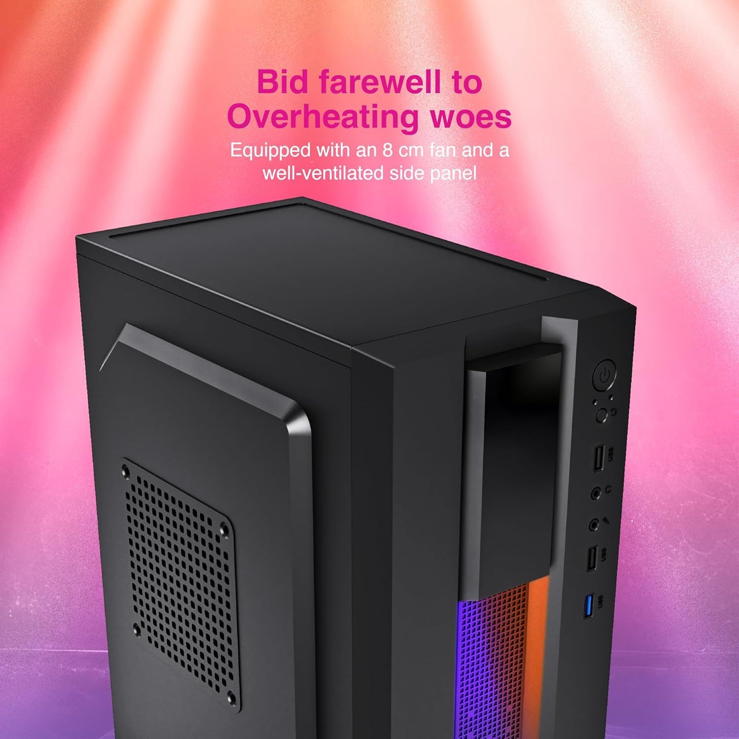 Pratyush KK5 Tower Desktop Computer PC - Core i5-4570 Processor CPU (3.2GHz) | 16GB DDR3 RAM | 512GB M.2 SSD | WiFi | HDMI/VGA | RGB Lighting | HD Graphics | Pre-Installed Win11 OS and Softwares