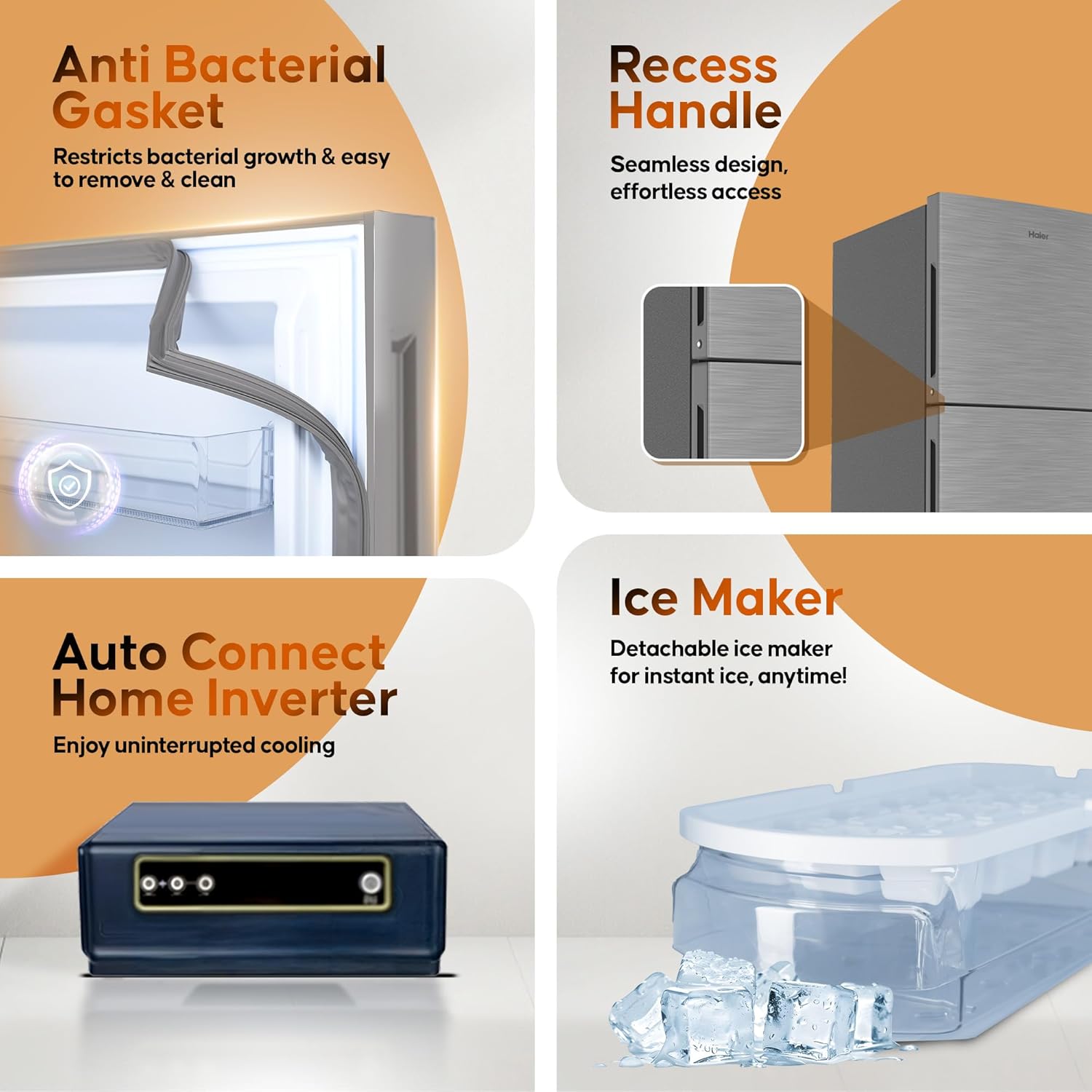 Haier 240 L, 2 Star, 5 In 1 Convertible, Frost Free Double Door Refrigerator (HEF-252DS-P, Dazzle Steel)