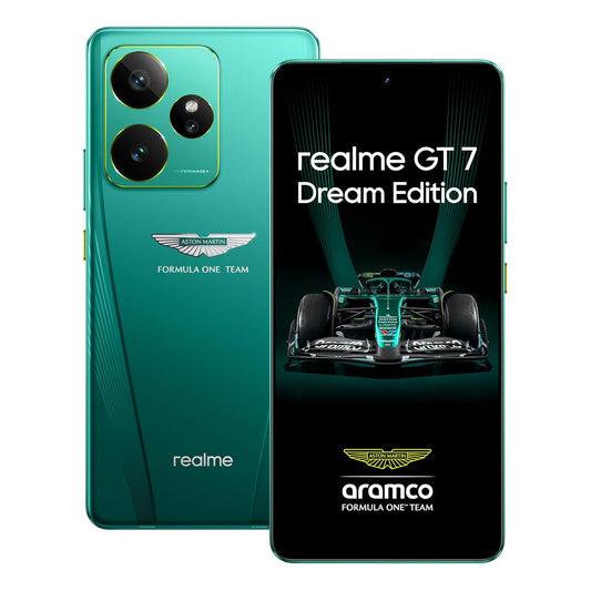 realme GT 7 Dream Edition (Aston Martin Green,16GB+512GB) | Co-Designed with Aston Martin Aramco F1 Team | India’s 1st MTK D9400e | Strongest Battery Combo 7000mAh+120W | AI 4K 120FPS Travel Camera