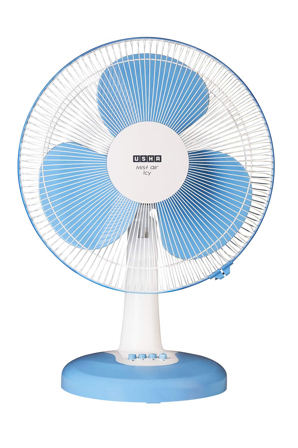 USHA Maxx Air Ultra Table Fan | 400MM Sweep Size | 1350_RPM | Aerodynamic Blade Design for High Air Delivery | Corrosion Protection with Plastic Blades | 3 Speed Settings | Light Blue