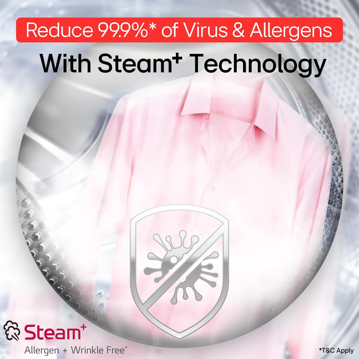 LG 9 Kg, 5 Star, AI Direct Drive Technology, Wi-Fi, Steam+ with Wrinkle Care, Fully Automatic Front-Loading Washing Machine (FHP1209Z7P, Intelligent & Convenient Fabric Care, Allergy Care, Platinum)