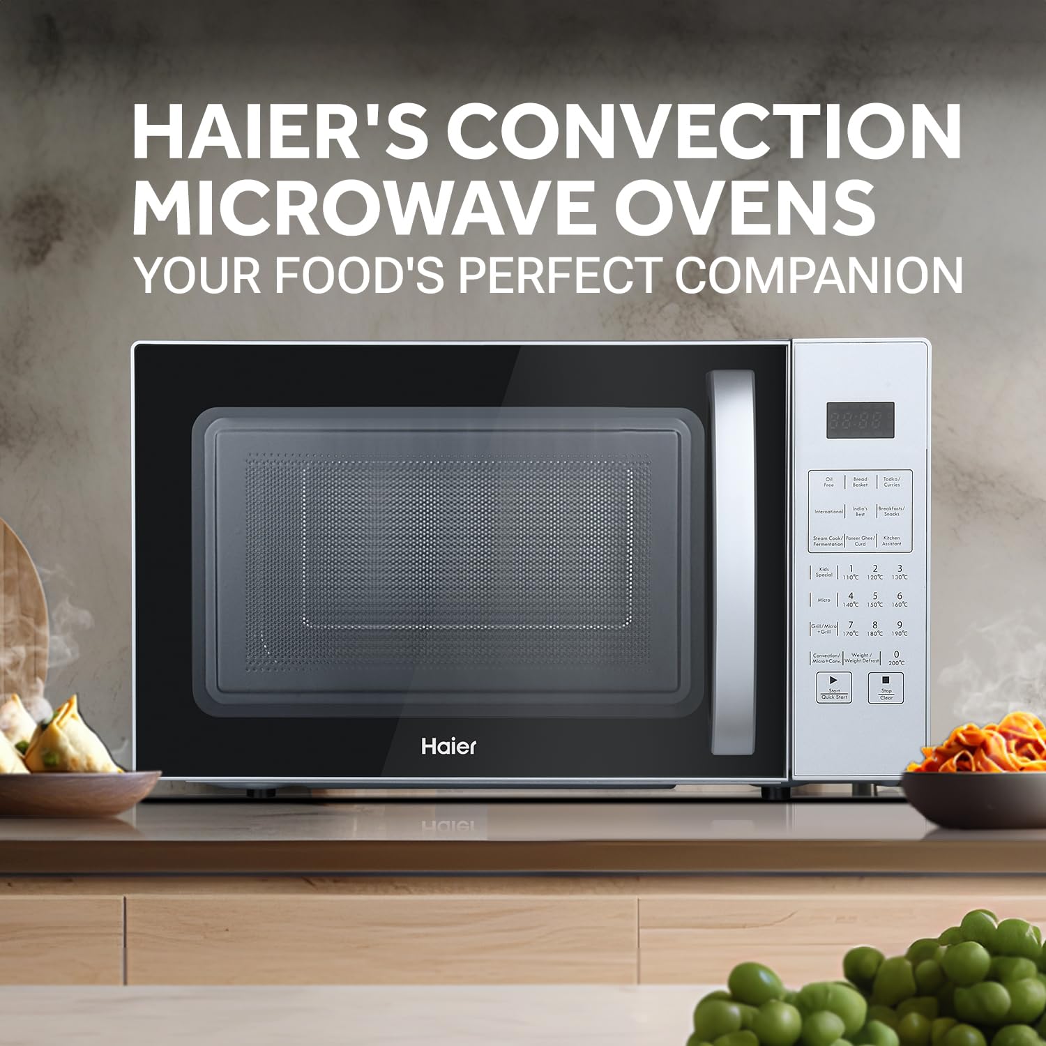 Haier 22L Convection Microwave Oven with KIDS Special Recipes (HIL2201CSSH,Silver)