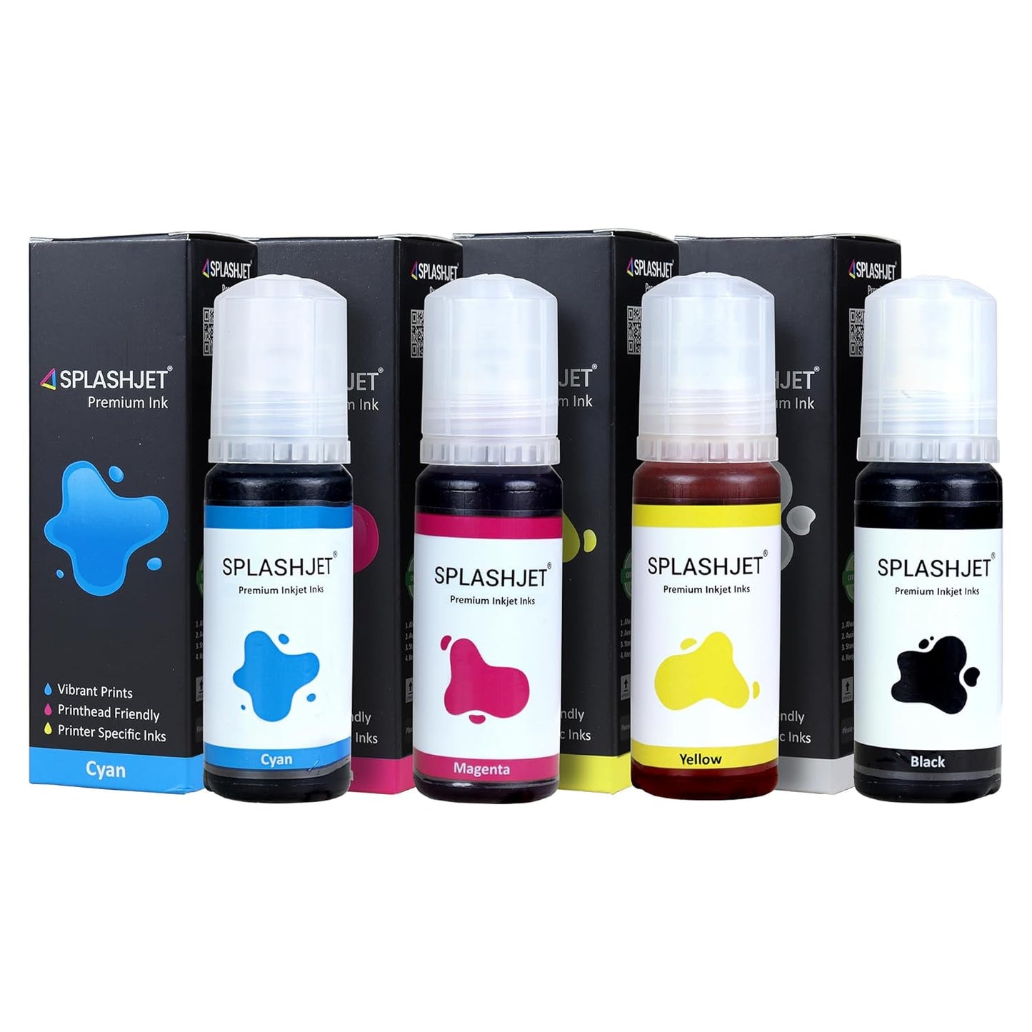 Splashjet 003 Compatible Refill Ink for Epson L3110, L3150, L3250, L3252 L3115, L3116, L3101, L3210, L3215, L3216, L3151, L3152, L3156, L5190 Printer – (70gm x 4 Color) Set Box - 501737