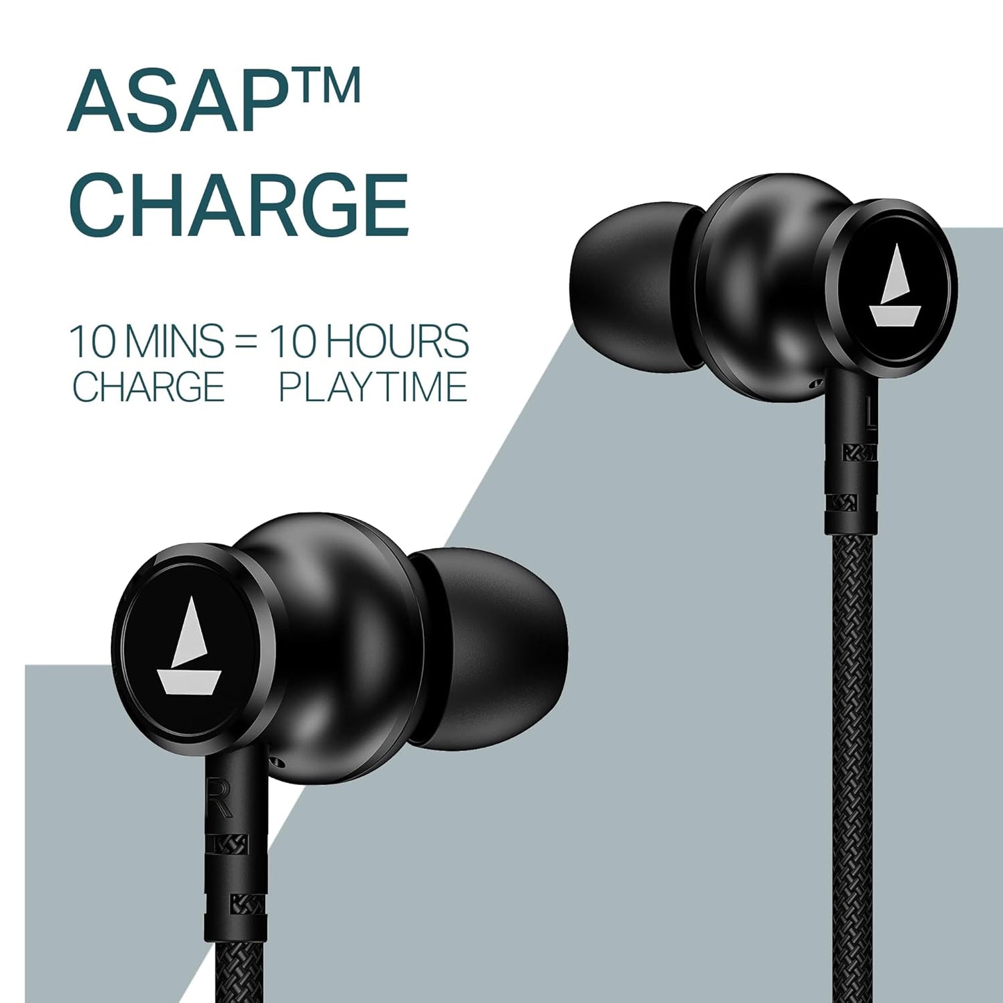 boAt Rockerz 113 (2025 Launch), 40 Hrs Playback, Dual Pair, Fast Charge, Enx Tech, Low Latency, Magnetic Buds, Bluetooth Neckband, Wireless with Mic in Ear Earphones(Active Black)