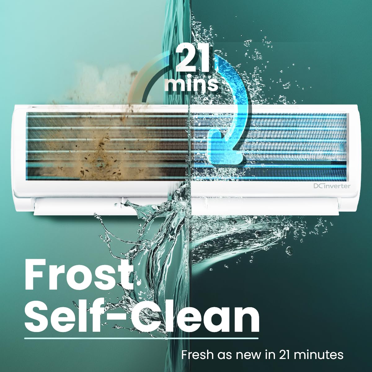 Haier 1.5 Ton 3 Star Twin Inverter Split AC (Copper, 7 in 1 Convertible, Frost Self Clean, HD Filter, Cools at 54°C, Long Air Throw - HSU17VP-TQS3BN-INV, White)