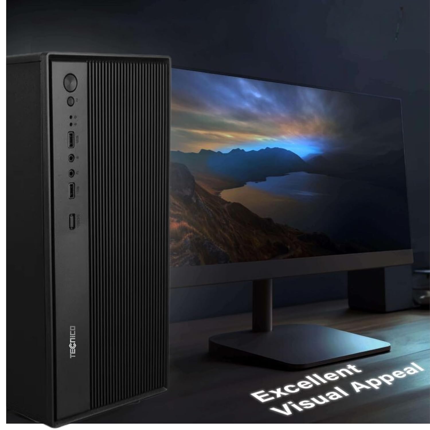 TECNICO Office Desktop Computer Set with 20-inch Monitor, Core i5 4th Gen, 8GB RAM, 256GB SSD, Windows