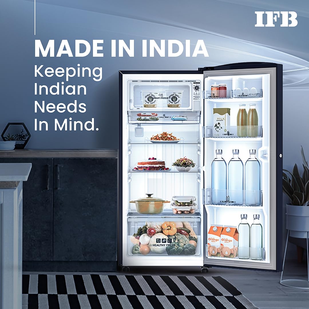 IFB 187L 2 Star Direct-Cool Single Door Refrigerator (IFBDC-2132NCSE, Blue) Extraordinary Storage with Humidity Controller