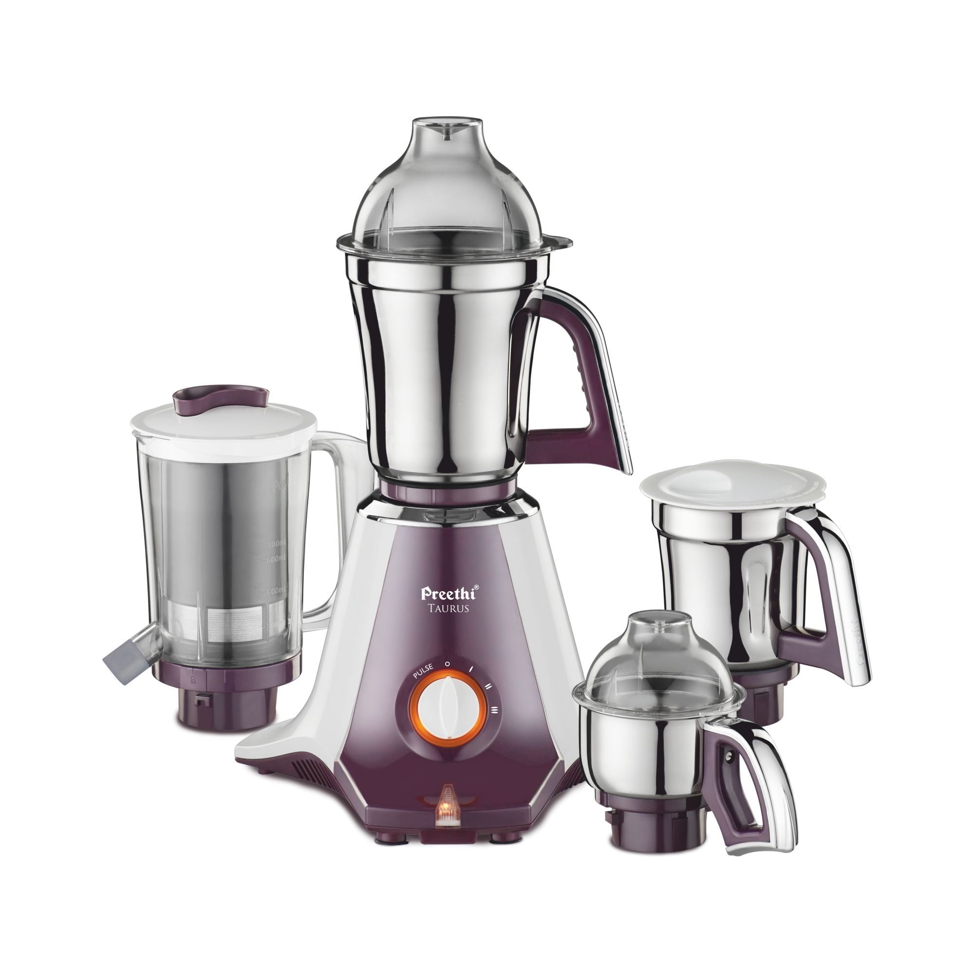 Preethi Boltz Mixer Grinder for Kitchen | 4 Jars 1000 Watts Mixie| 3 Stainless Steel Jar & 1 Blender Jar for Milkshake,Smoothie,Puree - Black (MG-288)