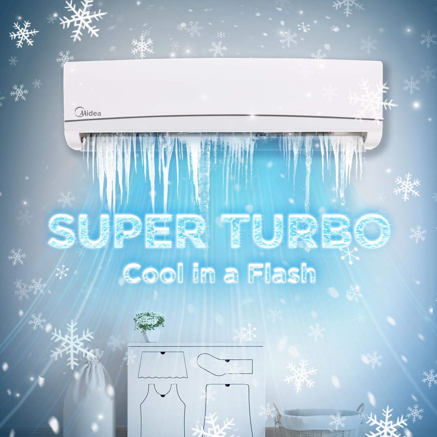 Midea 1.5 Ton 3 Star, AI Smart Wi-Fi Inverter Split AC (100% Copper, Convertible 4-in-1 Cooling at 52℃, HD PM2.5 Filter, SANTIS NEO DLX (Wi-Fi), MAI18SD3R35W0,White)