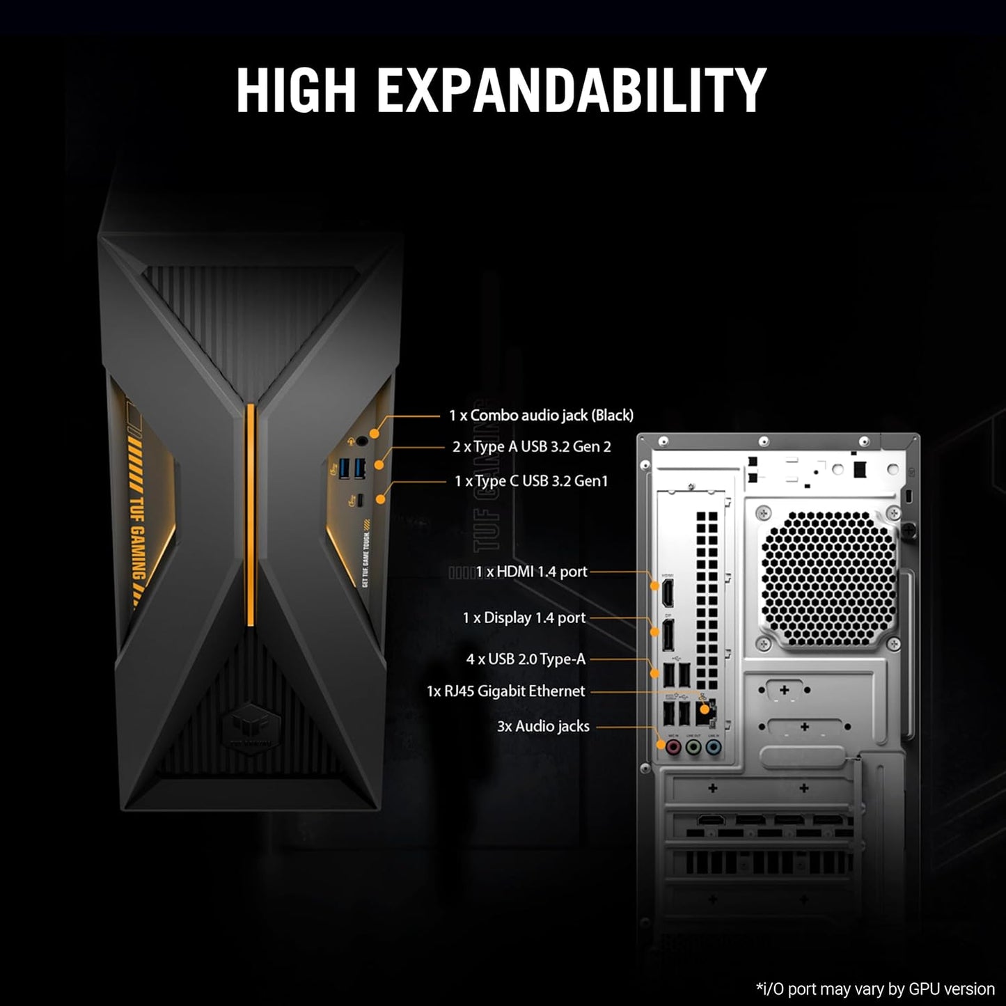 ASUS T500,13th Gen,Intel Core i5-13420H,Gaming Tower(RTX 3050-6GB/16GB RAM/1TB SSD/Windows 11/M365 Basic (1Year)*/Office Home 2024/with Gaming RGB Keyboard & Mouse(USB)/ Gray/5.9 Kg)T500MV-13420H022WS