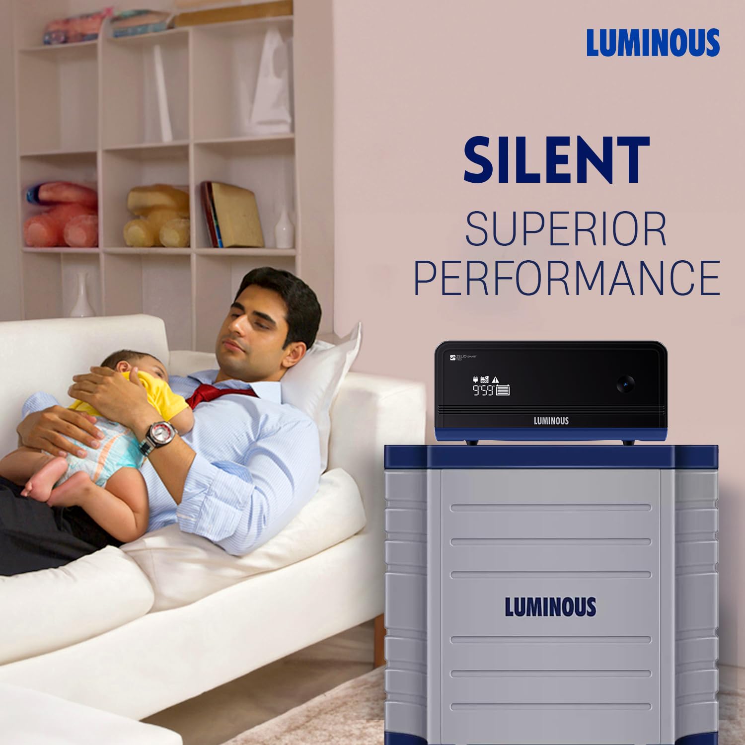 Luminous Zelio+ 1100 Inverter for Home, Office & Shops | 900VA/12V Pure Sinewave | Reliable Power Backup | Reliable Power Backup | LCD Display | Easy Installation | with 36 Months Warranty