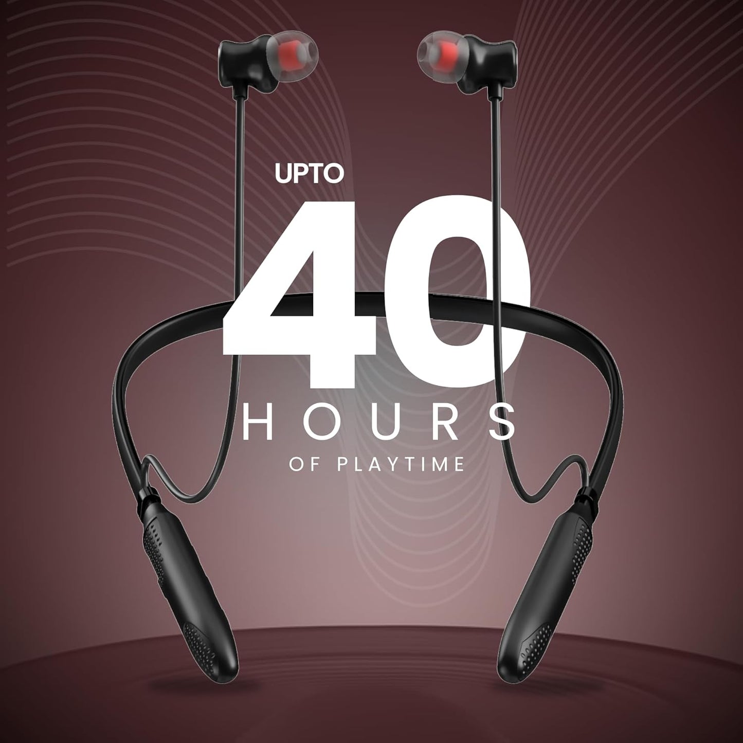 OOGE Tune 15 Wireless Neckband (Black) Bluetooth 5.3, Type-C Fast Charging, 2500h Standby, Magnetic Earbuds, Deep Bass Audio, Lightweight & Comfortable Fit, Sweatproof in-Ear Headphones