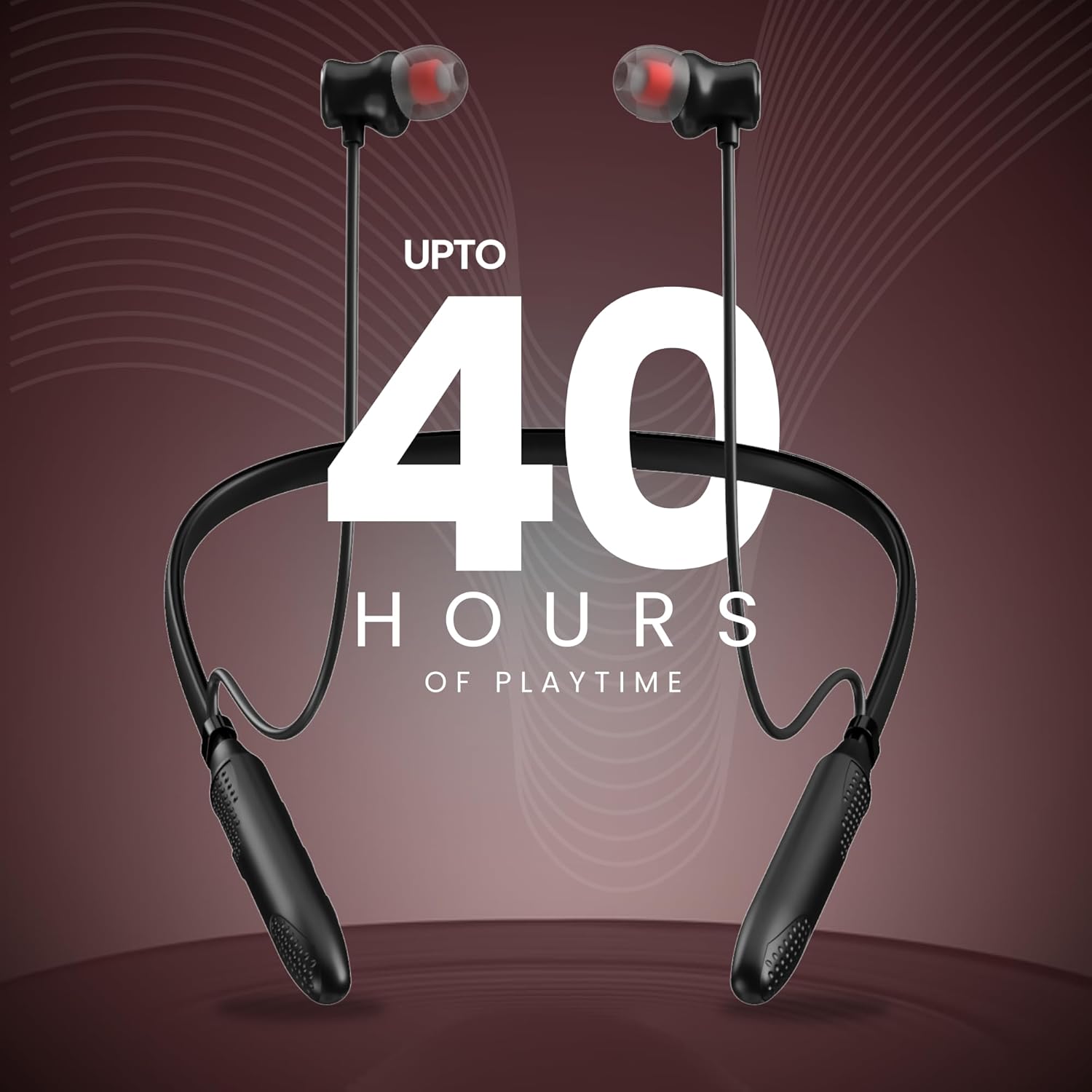 OOGE Tune 15 Wireless Neckband (Black) Bluetooth 5.3, Type-C Fast Charging, 2500h Standby, Magnetic Earbuds, Deep Bass Audio, Lightweight & Comfortable Fit, Sweatproof in-Ear Headphones