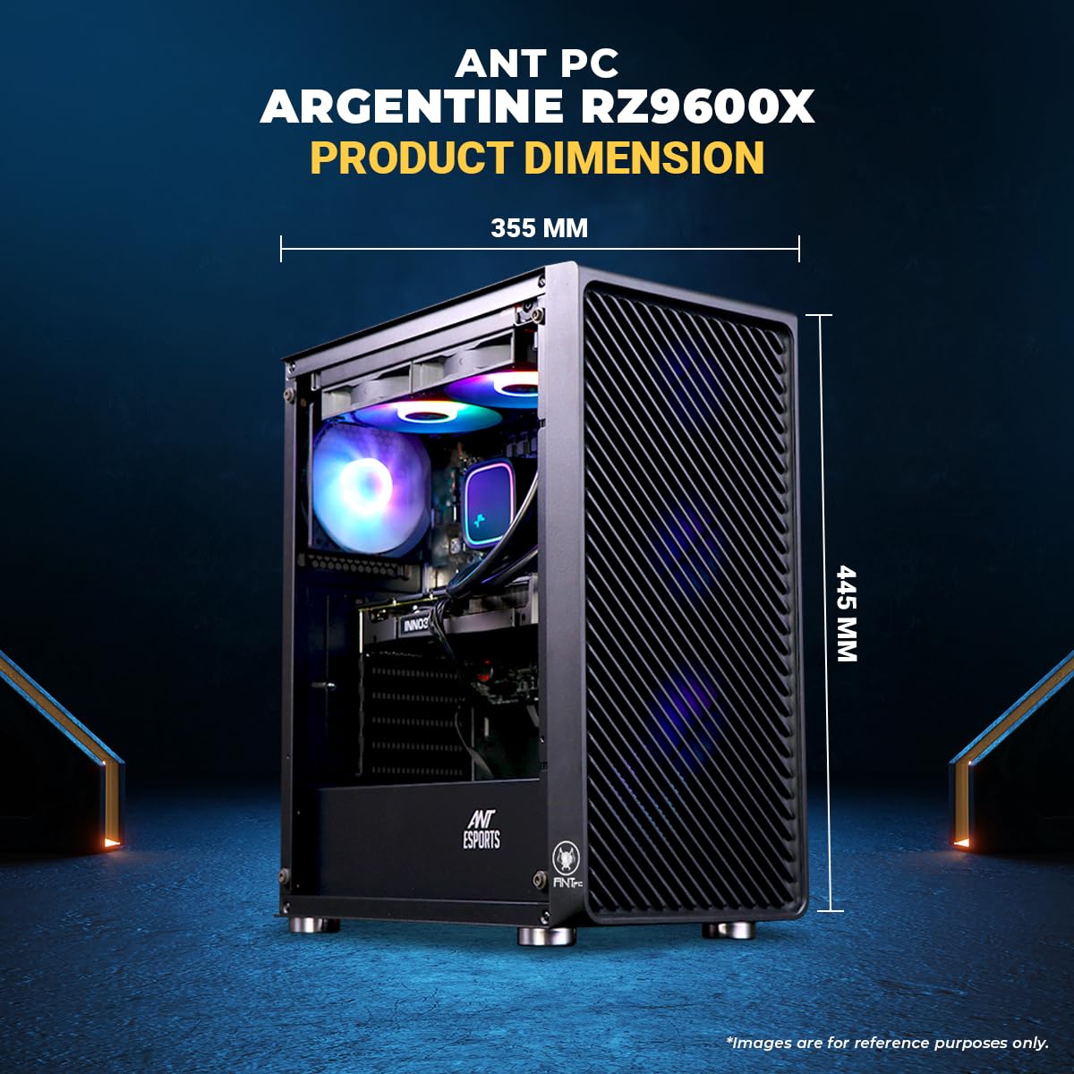 Ant PC Gaming Pc Argentine RZ9600X Ryzen 5 9600X|B650 Chipset WiFi+Bluetooth|32GB DDR5 RAM 5200Mhz| RTX 5060Ti 8GB|1TB Nvme M.2 SSD Gen4|240MM AIO|Mid Tower RGB Cabinet|Windows 11 Home Trial