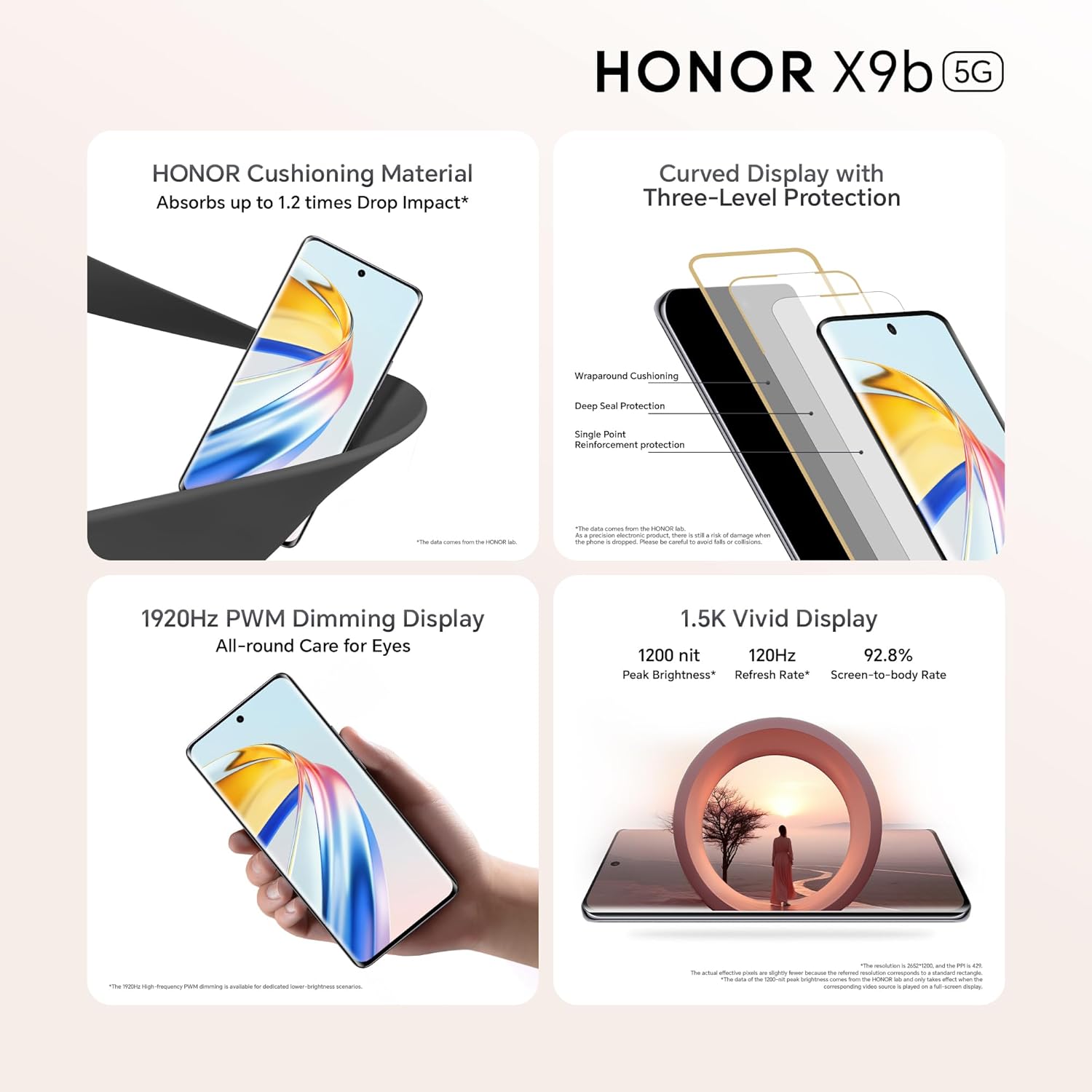HONOR X9b 5G (Midnight Black, 8GB + 256GB) | India's First Ultra-Bounce Anti-Drop Curved AMOLED Display | 5800mAh Battery | 108MP Primary Camera | Without Charger
