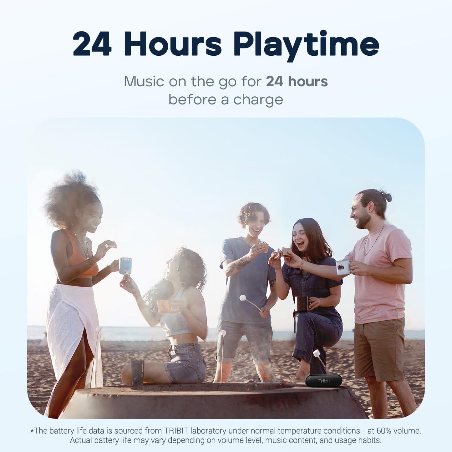 Tribit Updated Version XSound Go Wireless Bluetooth 5.3 Speakers with Loud Stereo Sound & Rich Bass 16W,24H Playtime,150 ft Bluetooth Range,Outdoor Lightweight IPX7 Waterproof,Built-in Mic (Black)