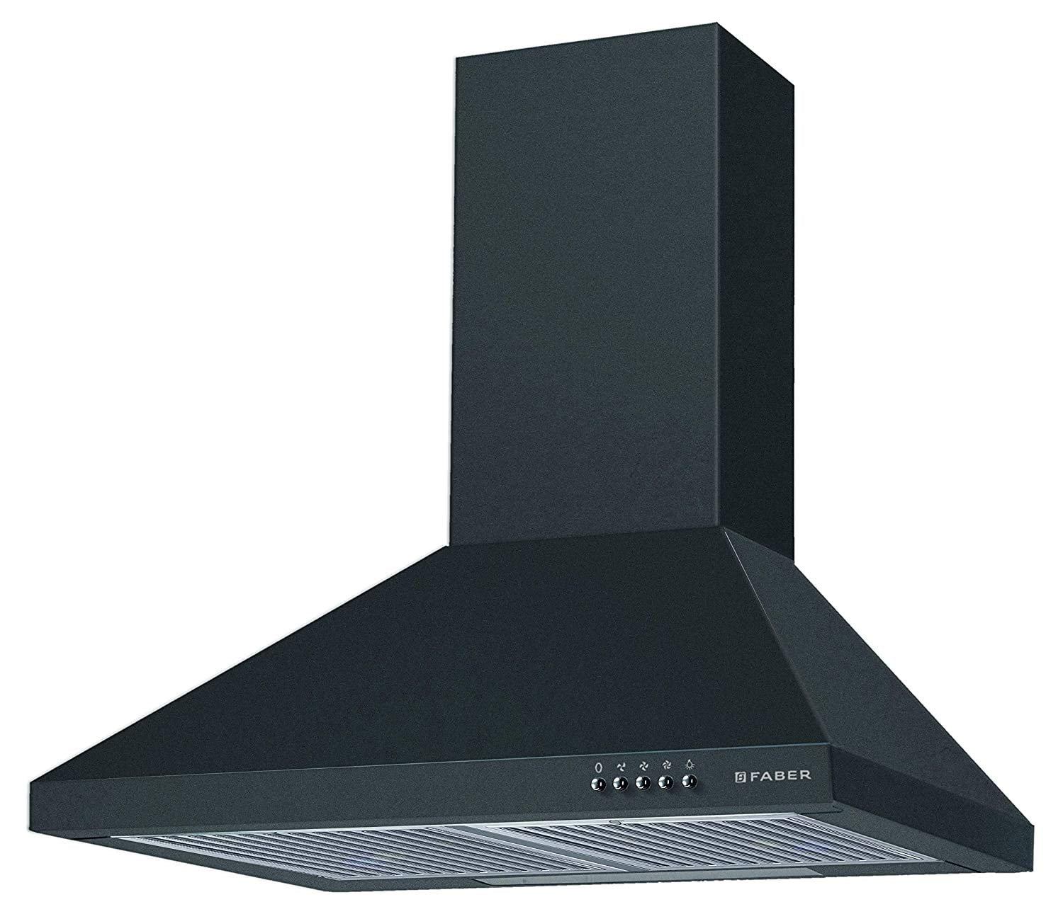 Faber 60 cm 1000 m³/hr Kitchen Chimney (HOOD PLUTO PB BF BK 60, Baffle Filter, Push Button, Black)