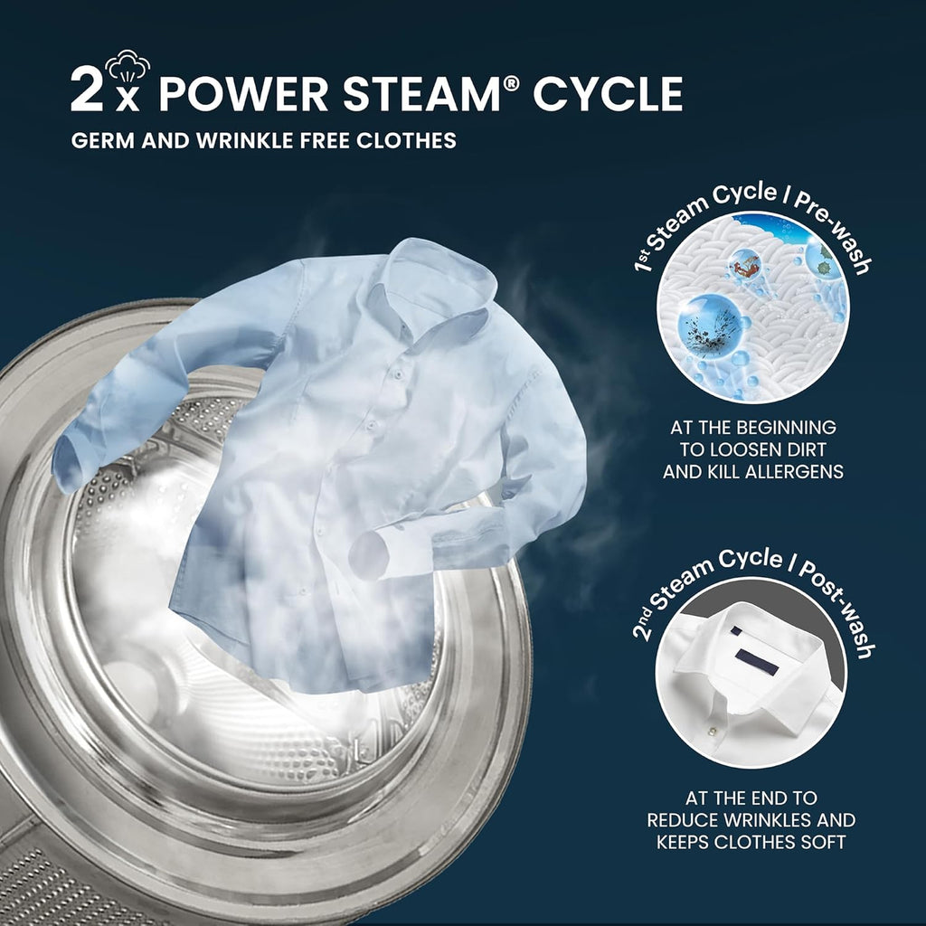 IFB 9 Kg 5 Star Powered by AI with 9 Swirl Wash, WiFi, Fully Automatic Front Load Washing Machine (Executive SXN 9014K, Steam Refresh Program with Eco Inverter, Rich Silver)